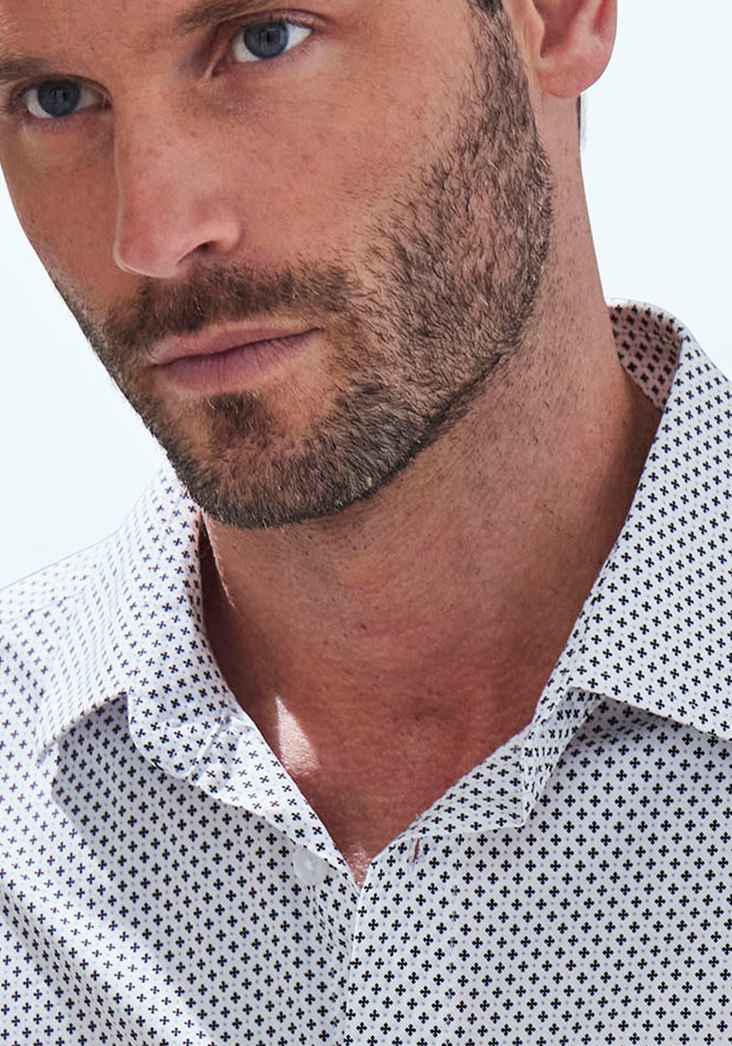 H.I.S Overhemd met lange mouwen Regular fit met haifiskraag en all-over print van zuiver katoen