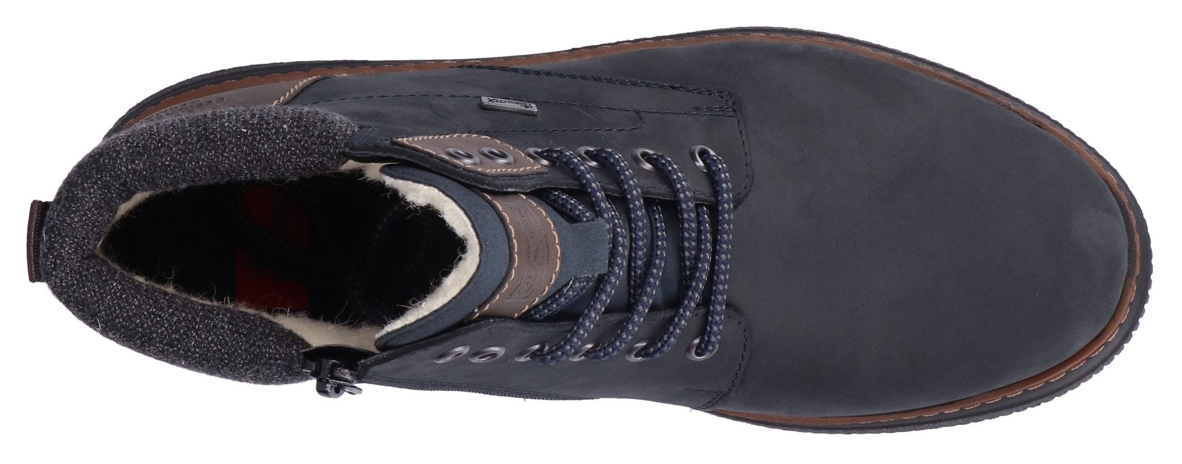 Rieker Winterlaarzen high top sneaker, veterschoen met tex-membraan, smalle vorm
