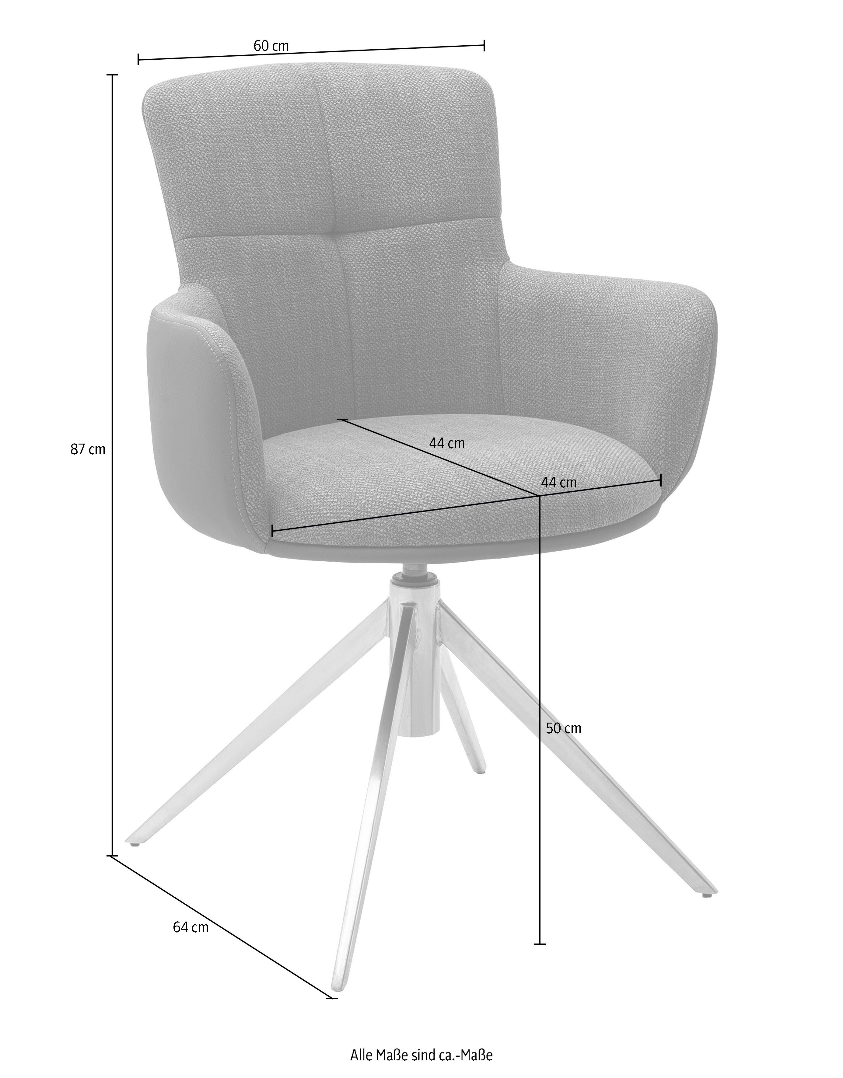 MCA furniture Eetkamerstoel Mecana set van 2 materialenmix, stoel 360° draaibaar met nivellering, tot 120 kg (set, 2 stuks)