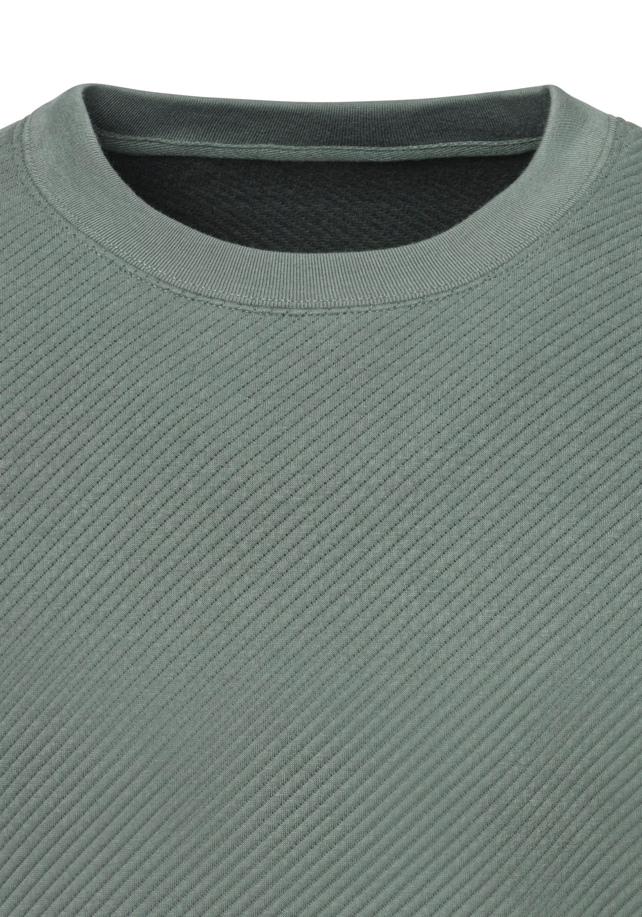 John Devin Sweatshirt Langarm, trui met structuur, ronde hals, katoenmix