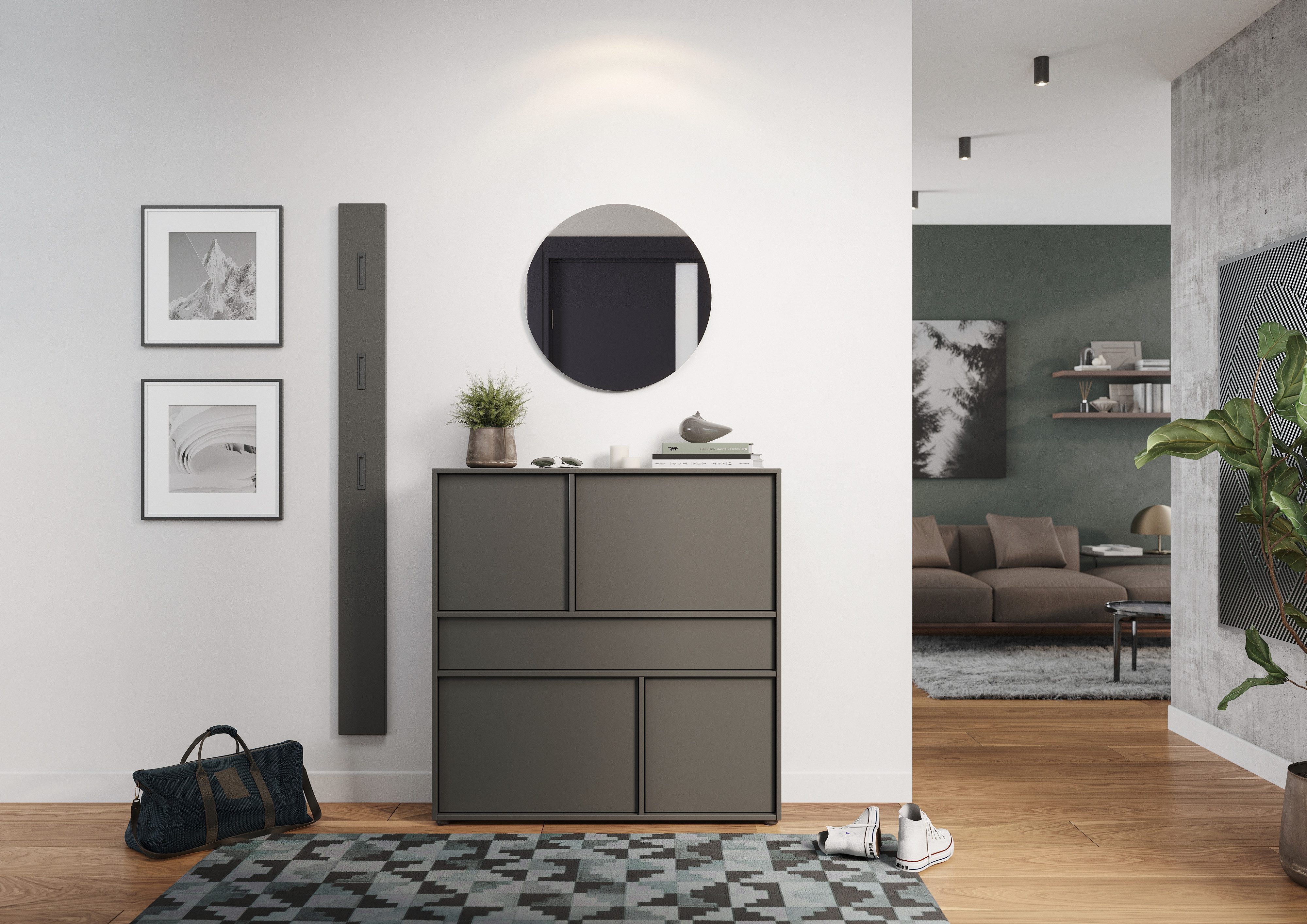 GERMANIA Multifunctionele kast Ameca 2.0 staand te monteren, gangkast in geringe diepte, breedte 105 cm