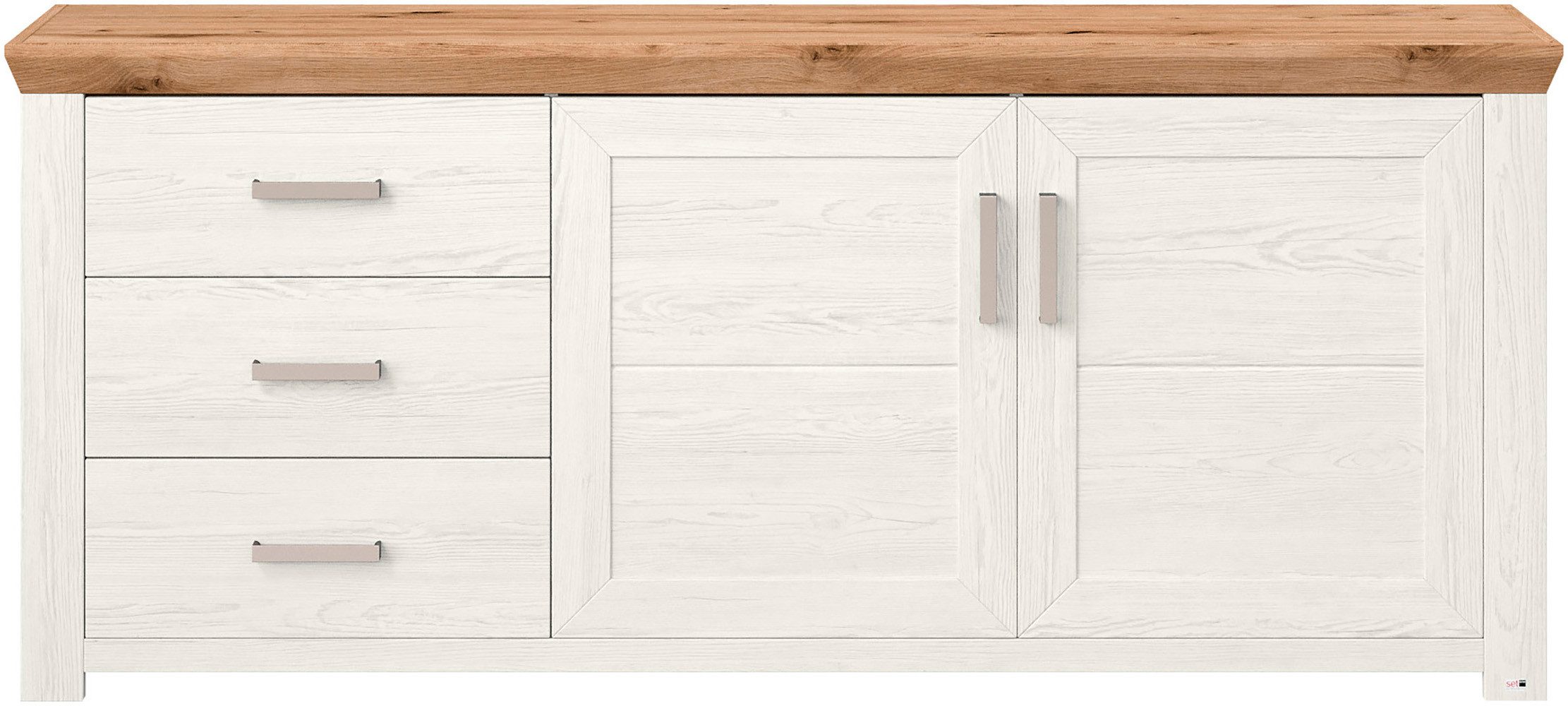 set one by Musterring Dressoir York Type 51, met veel opbergruimte, handvat zilverkleur, B 184 x H 79 cm