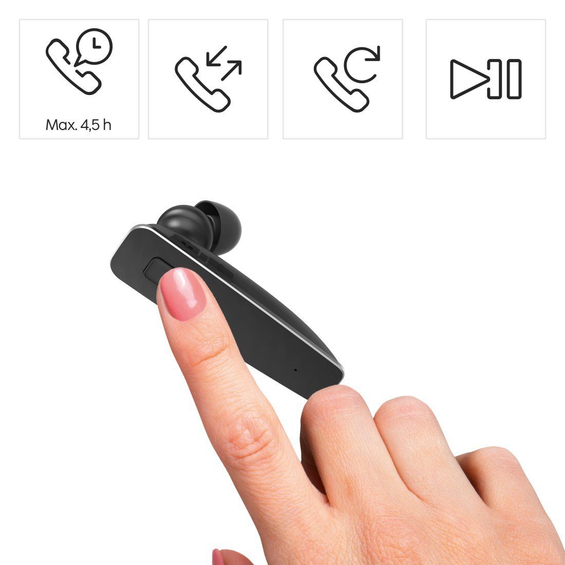 Hama Bluetooth-hoofdtelefoon Bluetooth headset MyVoice2100, mono, in ear, oorhaak, voor twee apparaten