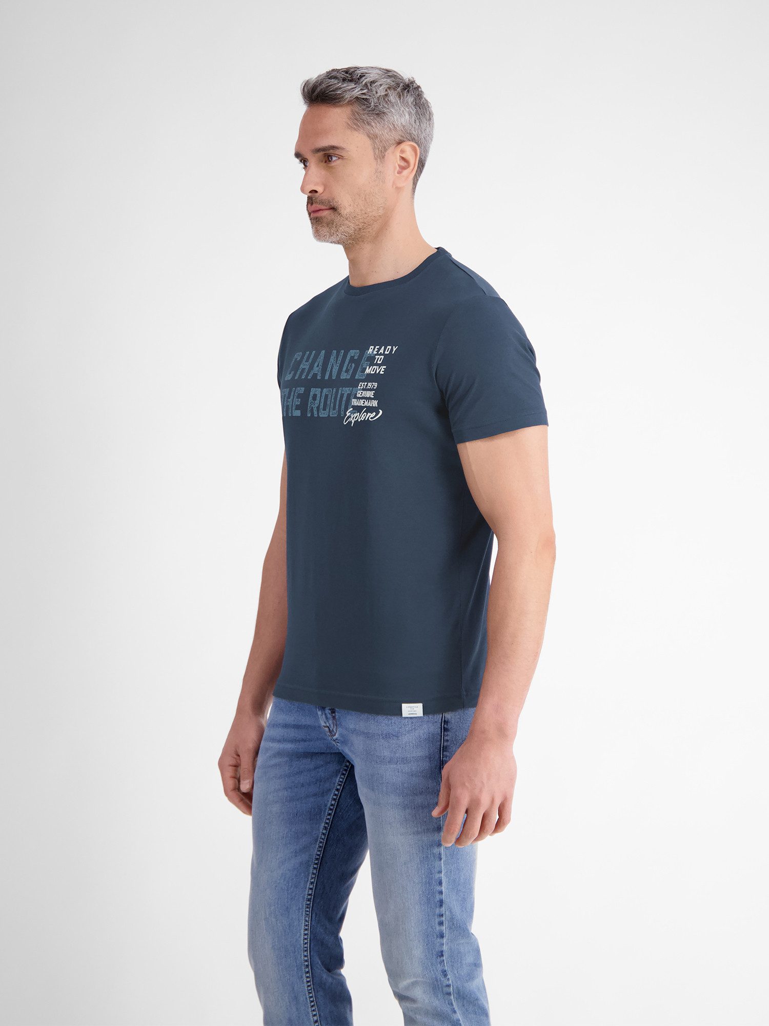 Lerros T-shirt LERROS effen T-shirt met print