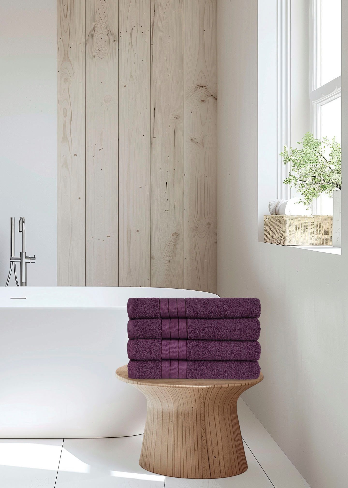 good morning Handdoeken Uni Good Morning Katoen, walkfrottee, bies, 500 GSM, effen, zonder ophangbeugel (4 stuks)
