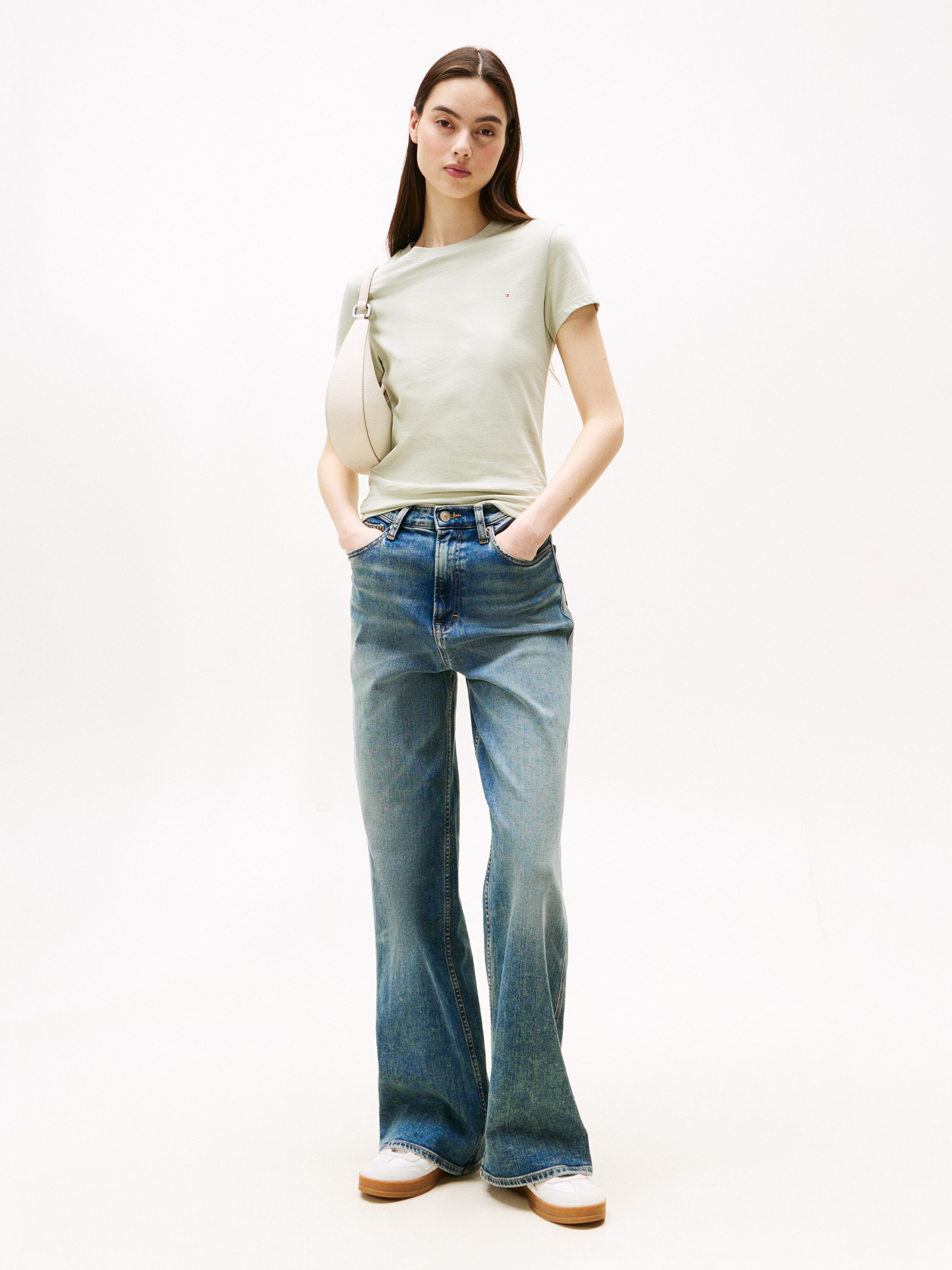 TOMMY JEANS Shirt met korte mouwen TJW SLIM LINEAR SS TEE EXT