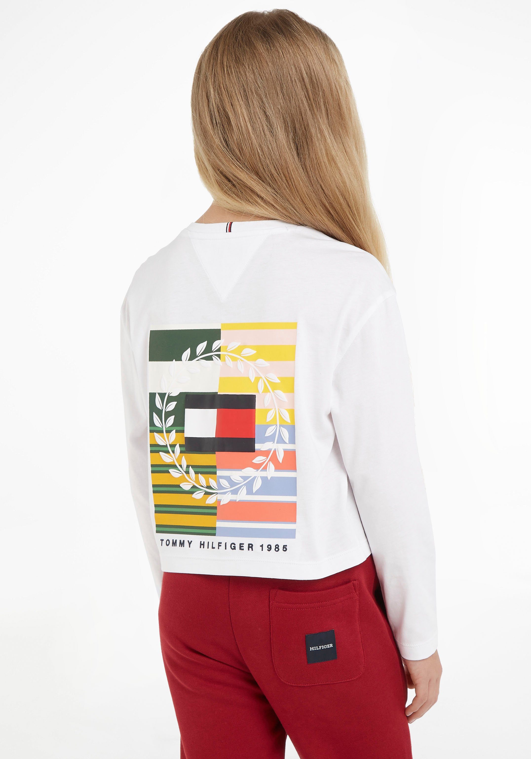 Tommy Hilfiger Shirt met lange mouwen MULTI ARTWORK TEE L/S met grote print op de rug en kleine op de borst