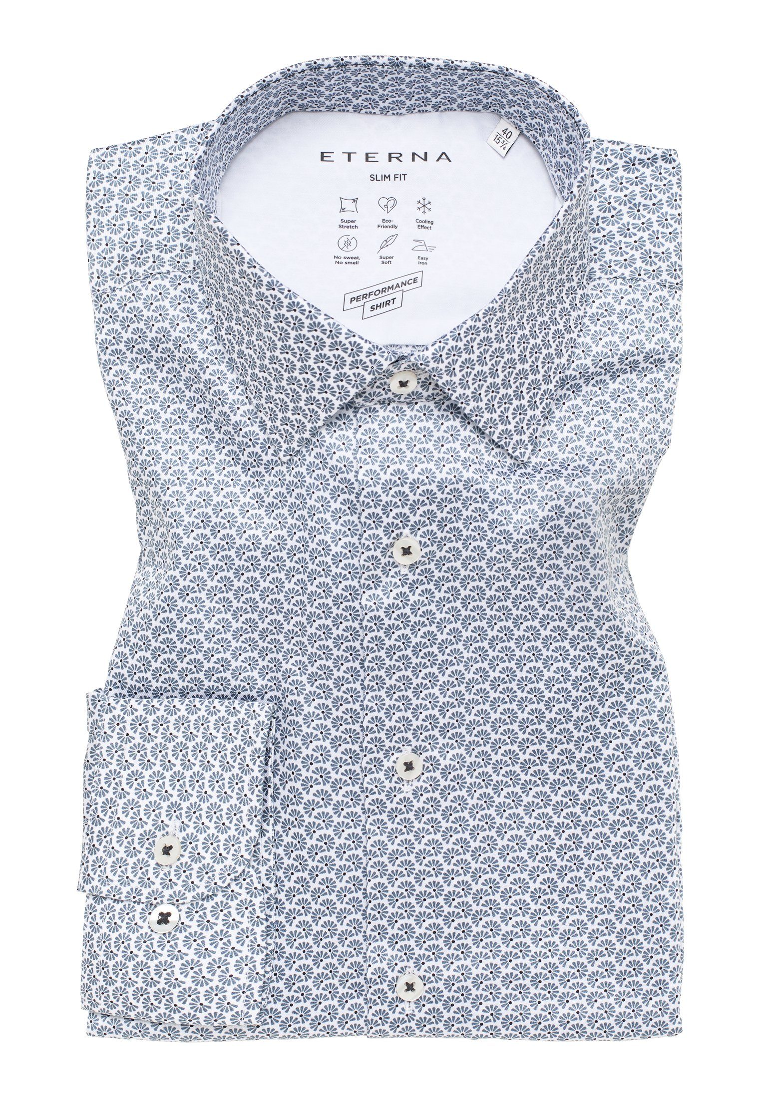 Eterna Overhemd met lange mouwen Slim fit