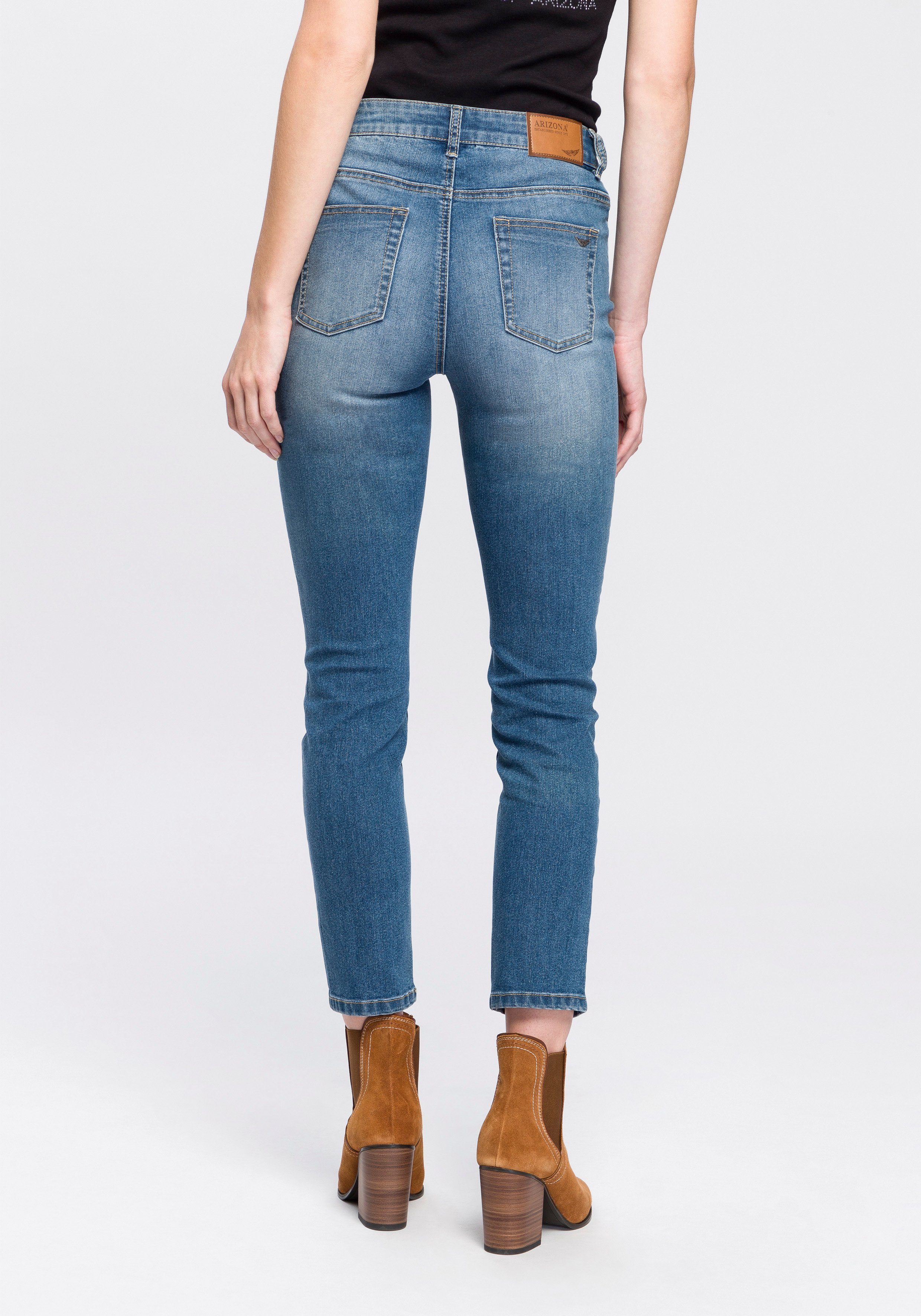 Arizona 7/8 jeans Shaping strak, skinny jeans, used-wassing, high-waist, 7/8-lengte
