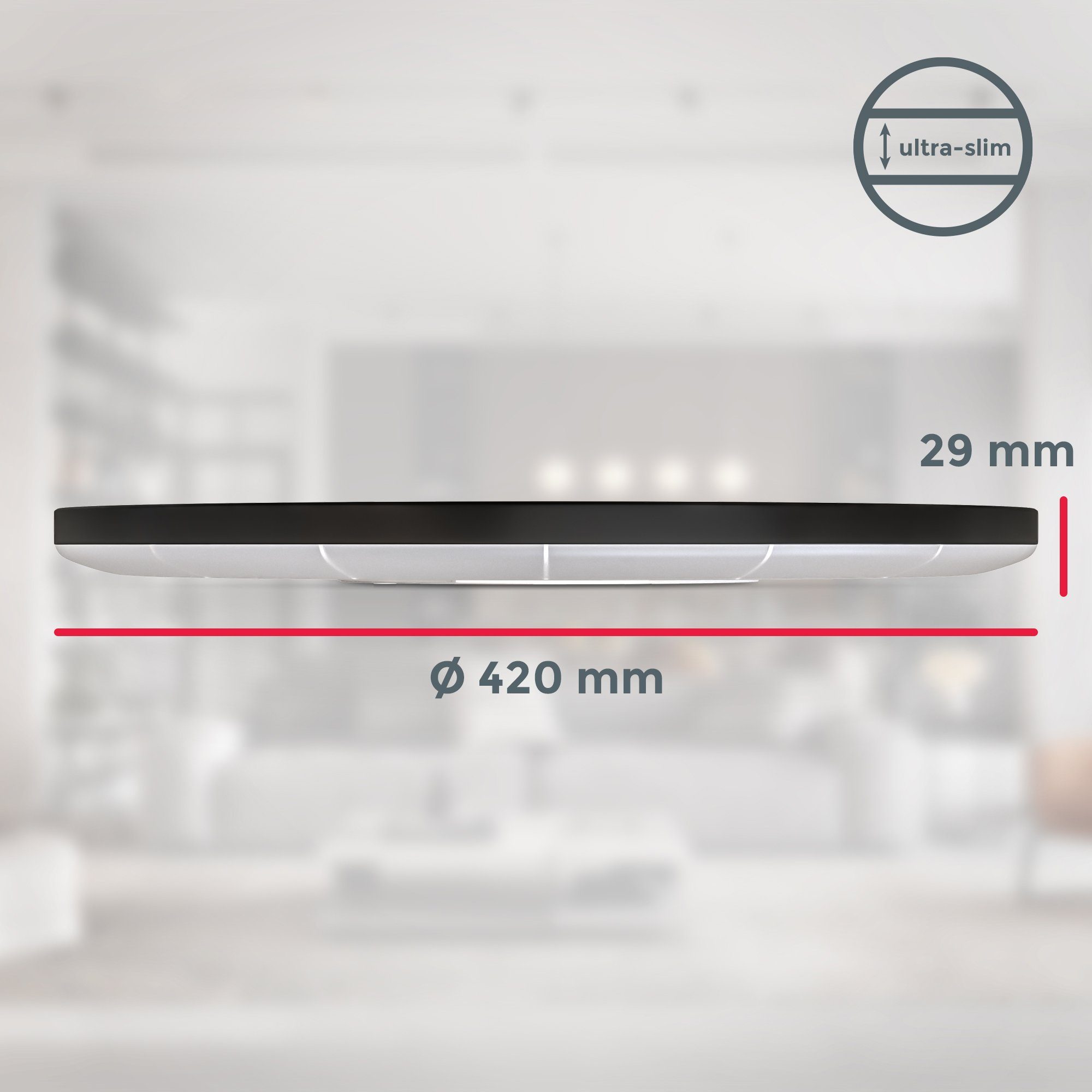 B.K.Licht Scherm Plafondlamp, 22 Watt, ultra-dun, indirect licht, neutraal wit
