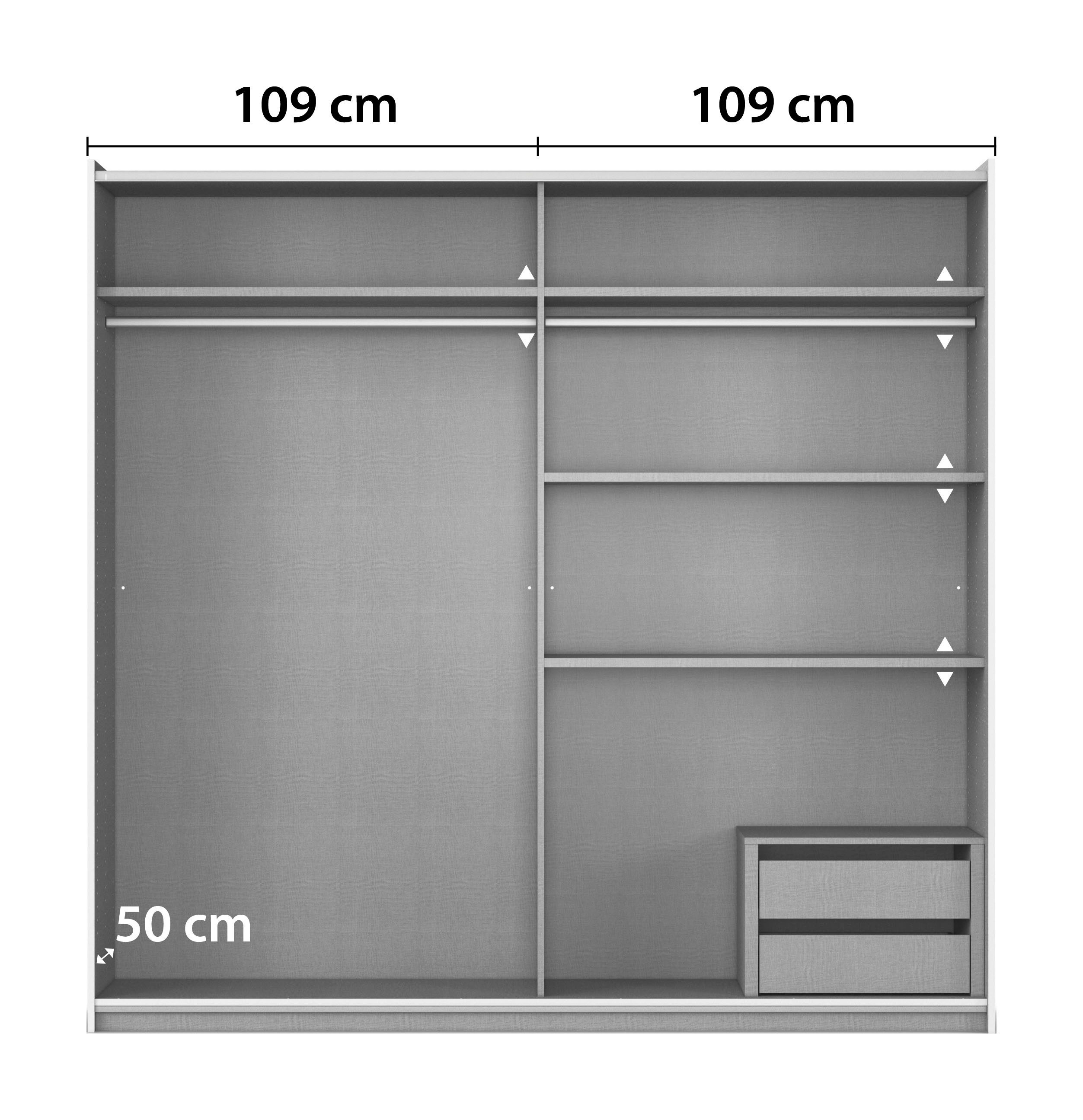rauch Schuifdeurkast Kledingkast garderobe TOPSELLER AURELIO met 3 uitrustingsvarianten 3 verschillende uitrustingsvarianten handgrepen van metaal made in germany