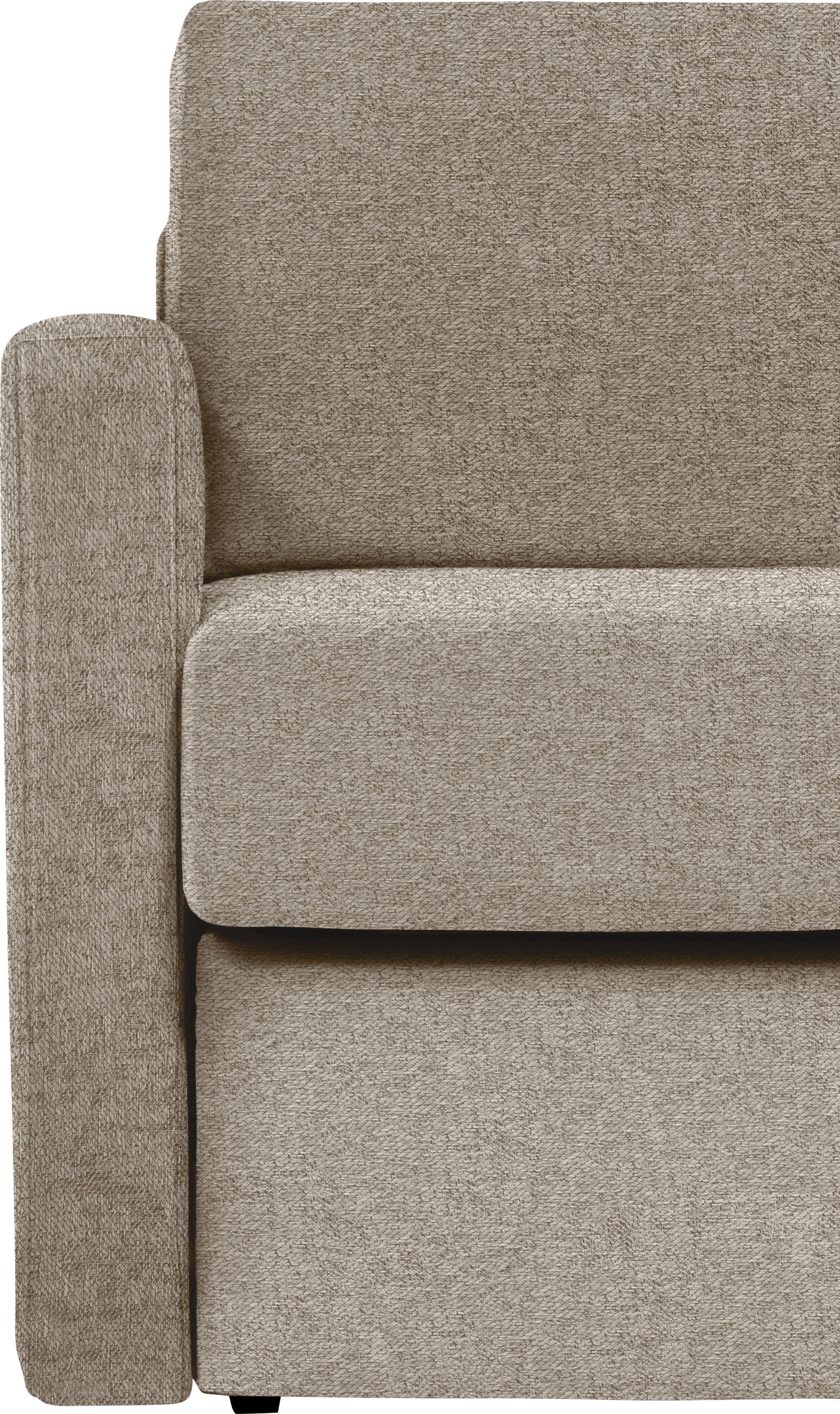 Places of Style Slaapbank GOLDPOINT hoekbank 264 cm, ligoppervlak (140/200 cm), L-vorm, Slaapfunctie, Bonell-binnenveringsmatras en volwaardige bedfunctie