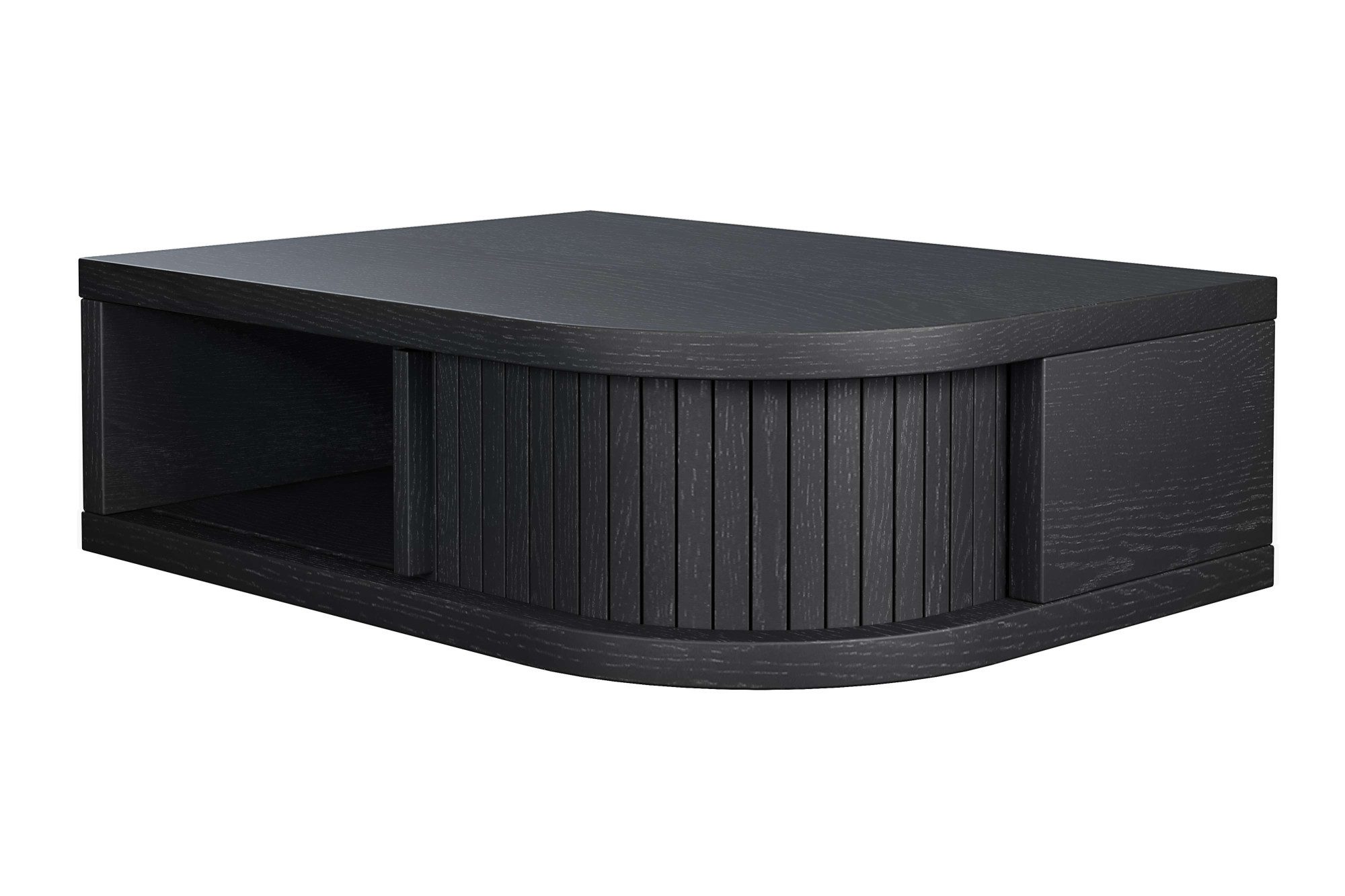 Woodman Nachtkastje Farsta in 3 kleuren, met tambour schuifdeuren, met eikenhout gefineerd