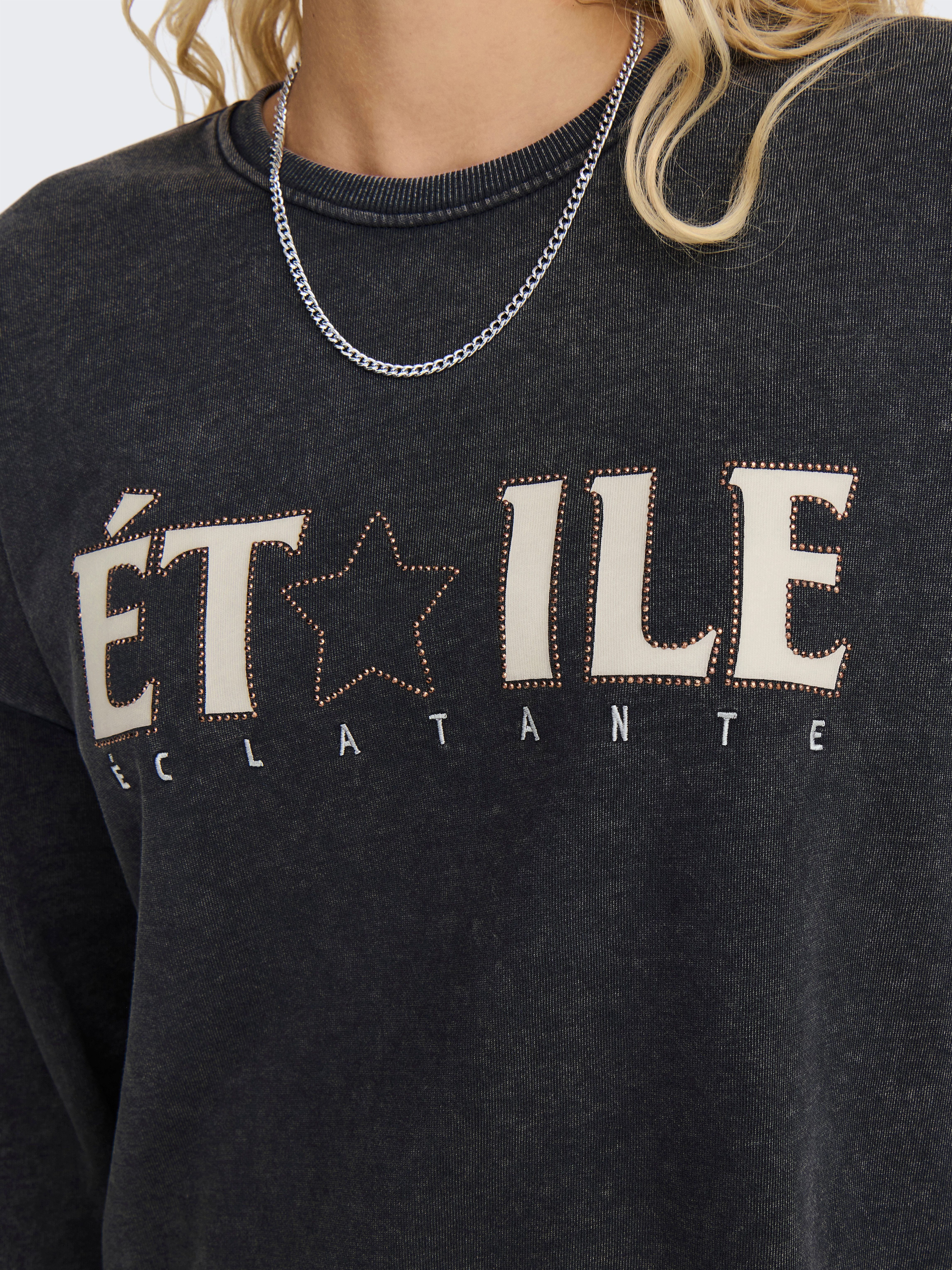 Only Sweatshirt ONLPENELOPE L S BEADS O-NECK SWT