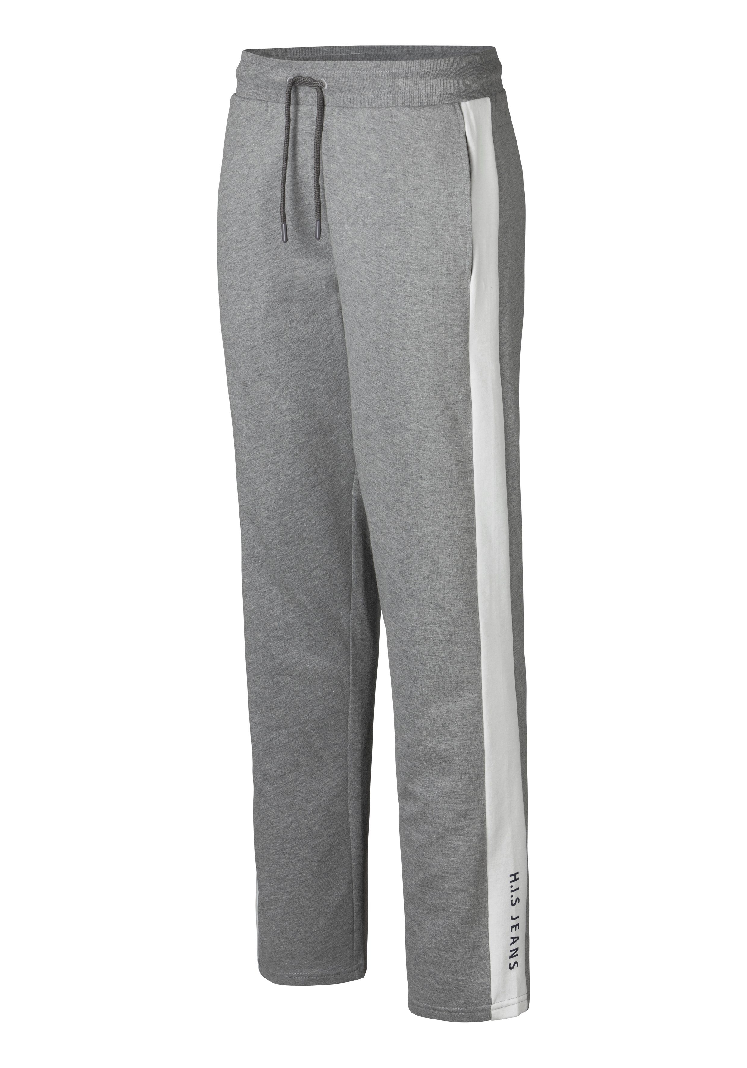 H.I.S Sweatbroek Joggingbroek met zijstreep en logo-print