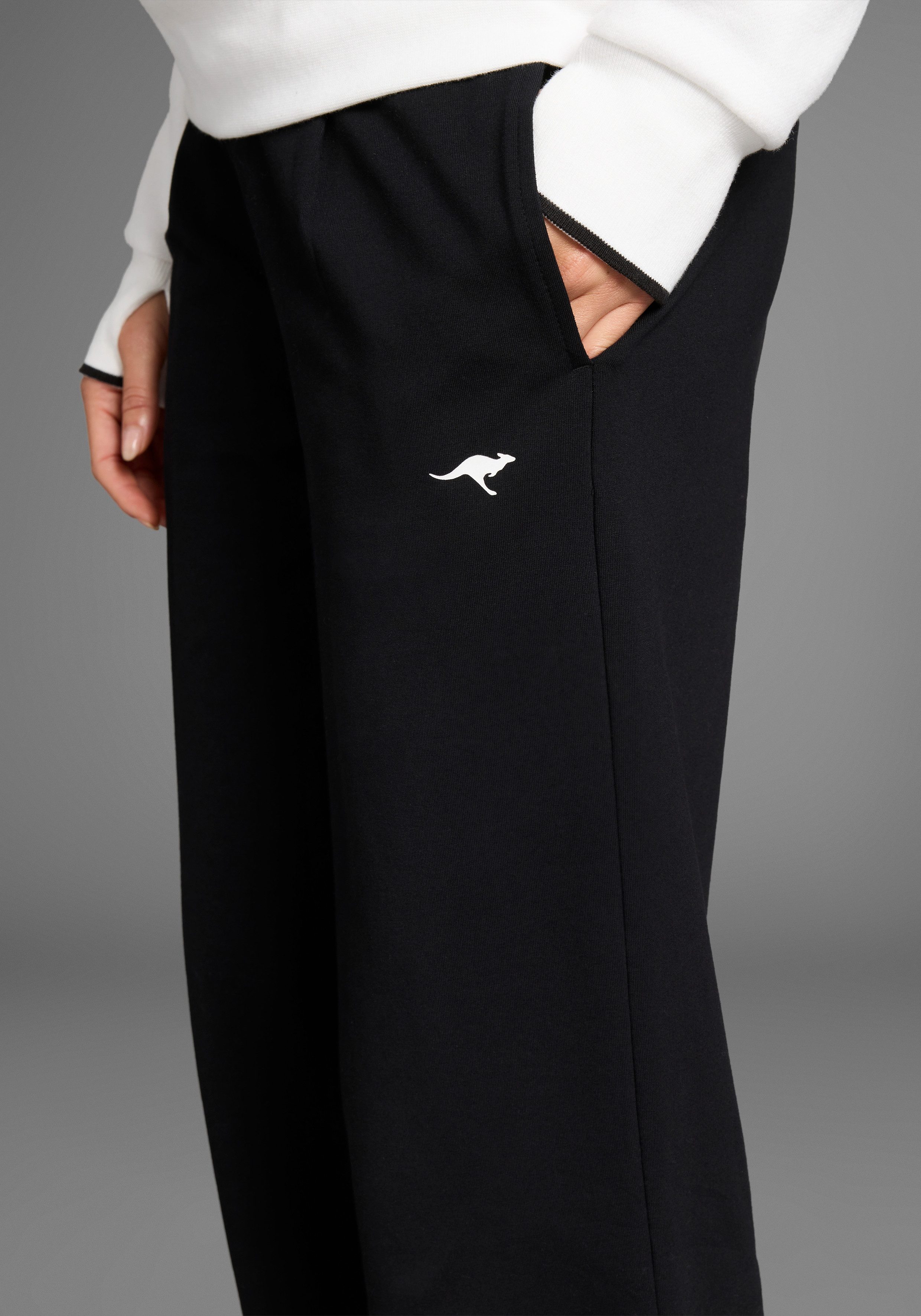 KangaROOS Jerseybroek Wide-leg met logo-taile
