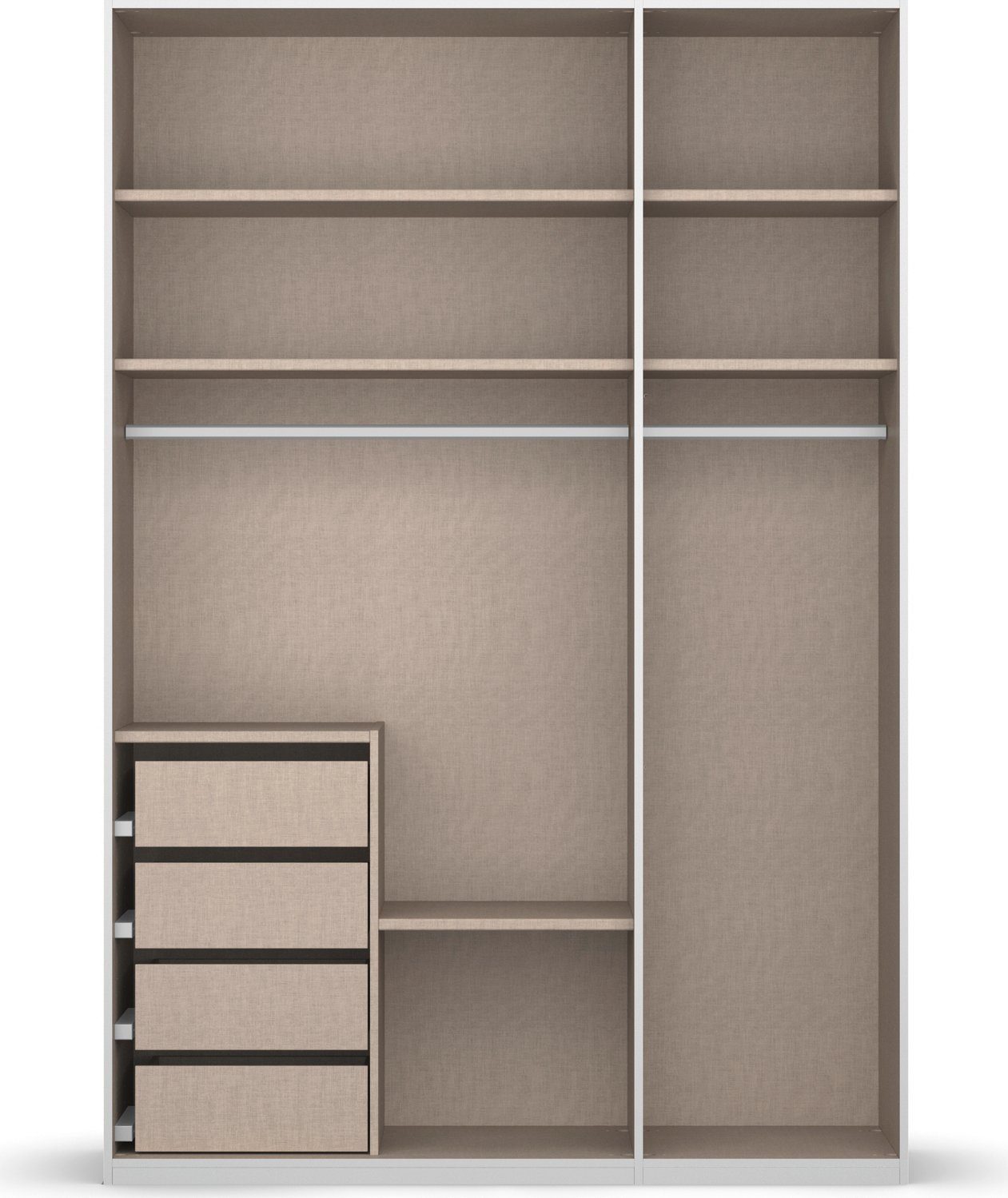 rauch Draaideurkast Skat Pure met elegante handgrepen en praktische inrichting