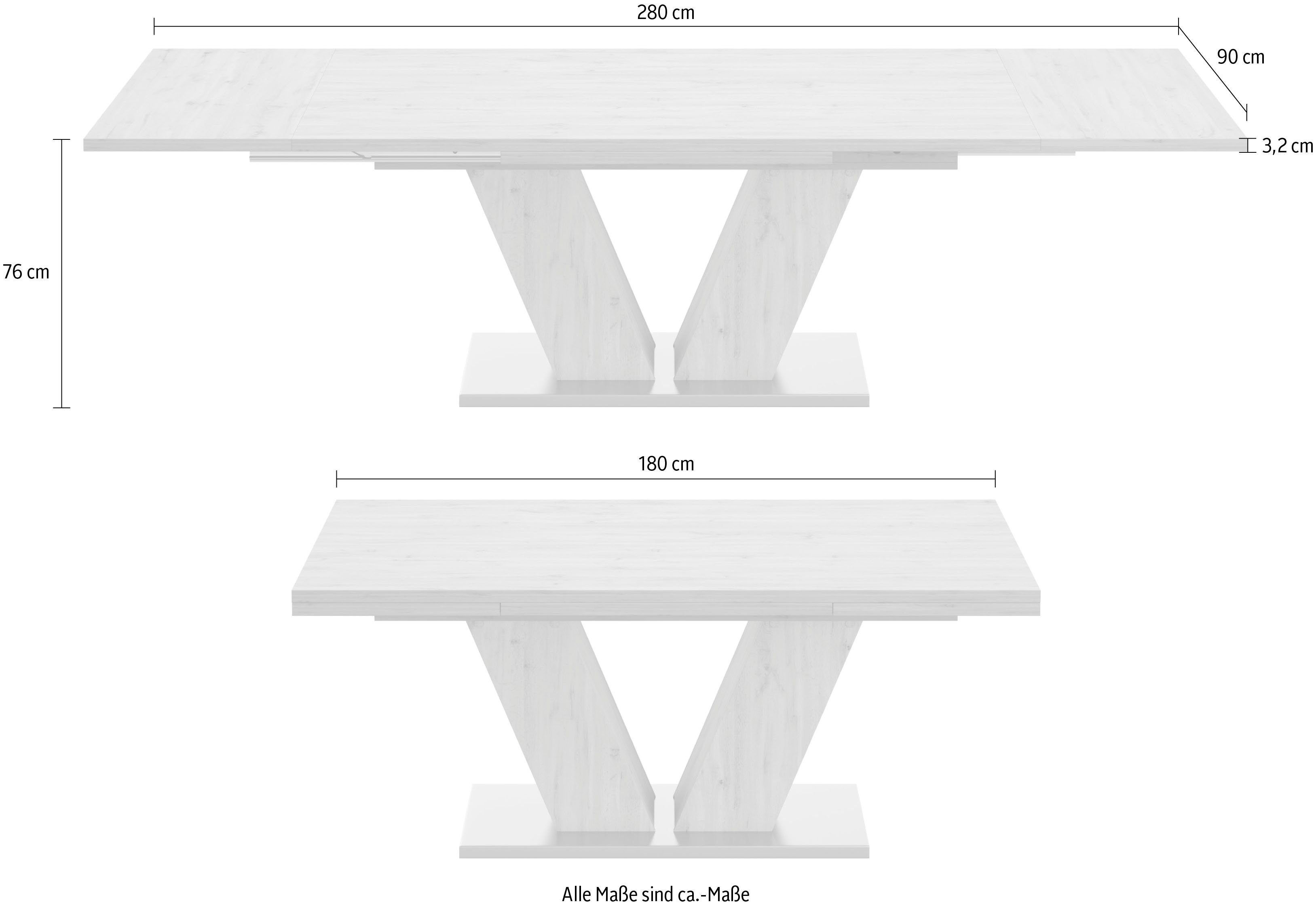 Mäusbacher Eettafel Comfort tafel TOPSELLER! Mäusbacher eettafel met V-frame en voetplaat. Breedte 180-280