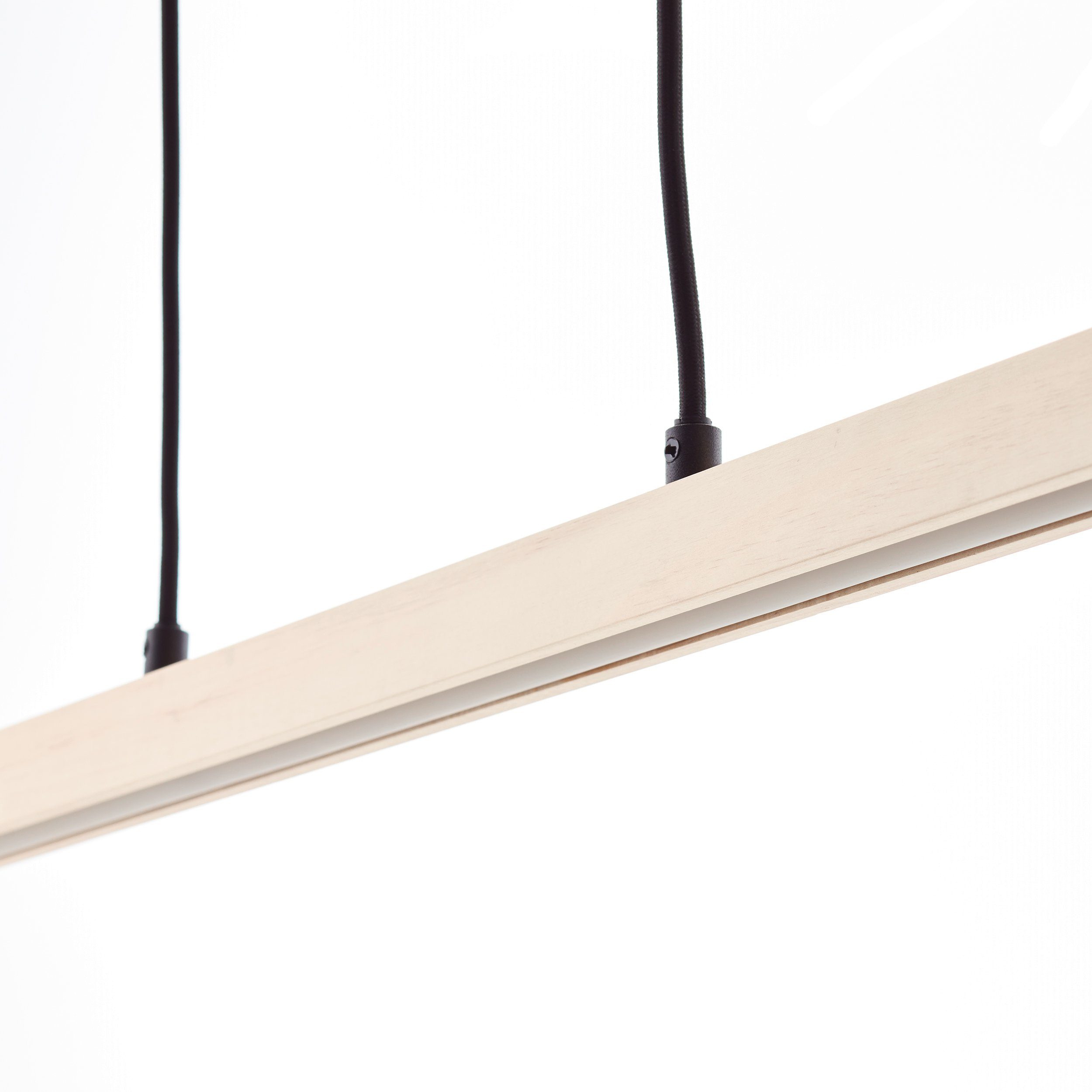 Brilliant Leuchten Led-hanglamp Arion van hout, 150 cm hoogte, 103 cm breedte, 2400 lumen, 3000 k (1 stuk)