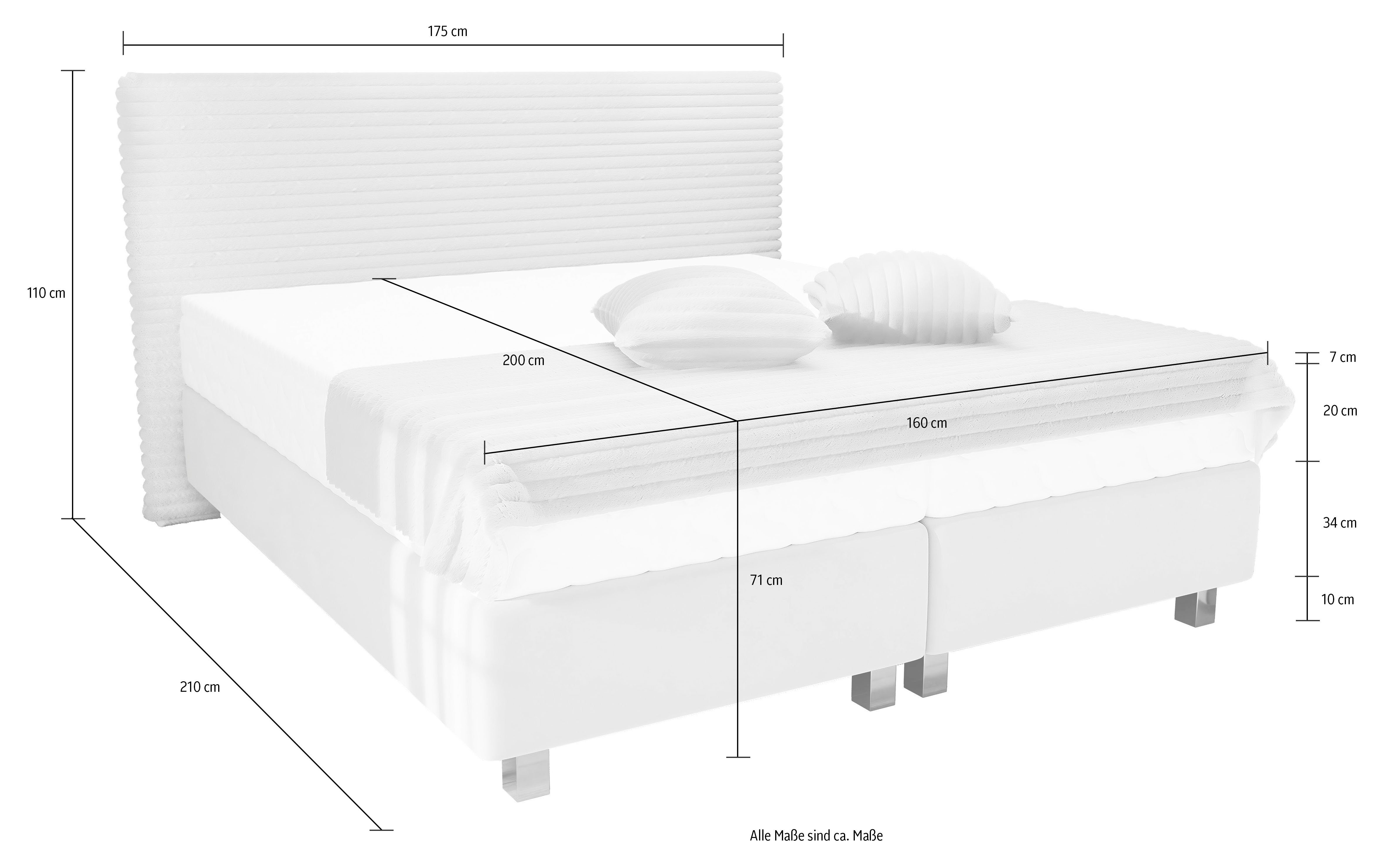 Westfalia Polsterbetten Boxspring Sven incl. sierkussens, naar keuze met of zonder koudschuim matrastopper