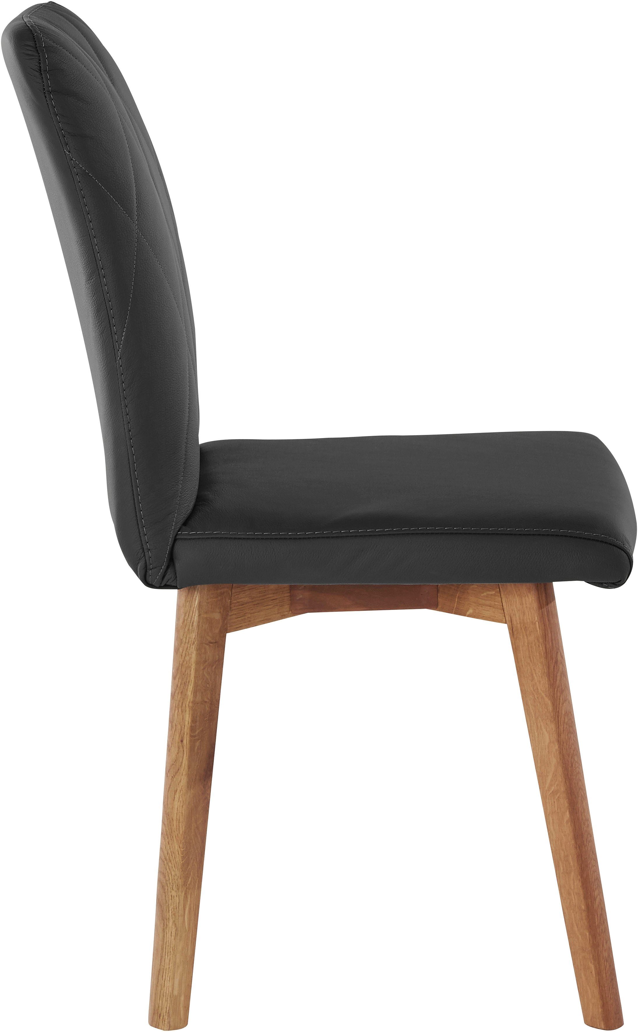 Home affaire Eetkamerstoel Brest Frame van eiken massief hout geolied (2 stuks)