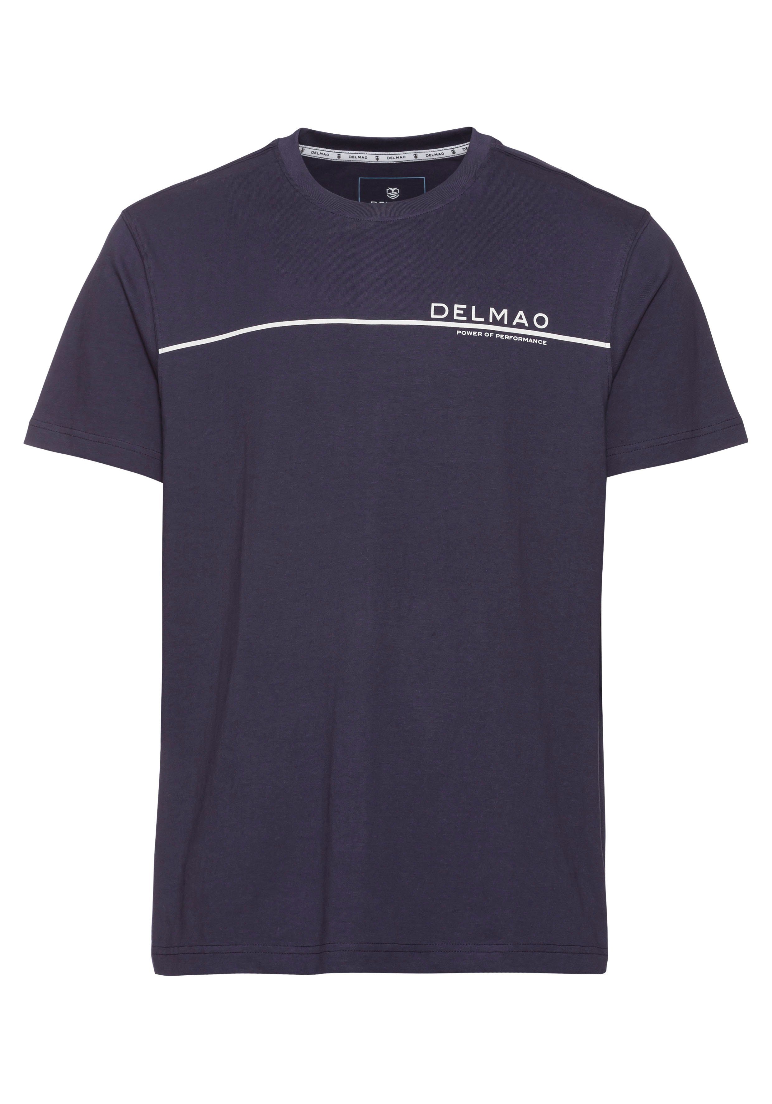 DELMAO T-shirt Korte mouw, met coole print, ronde halslijn, van 100% katoen
