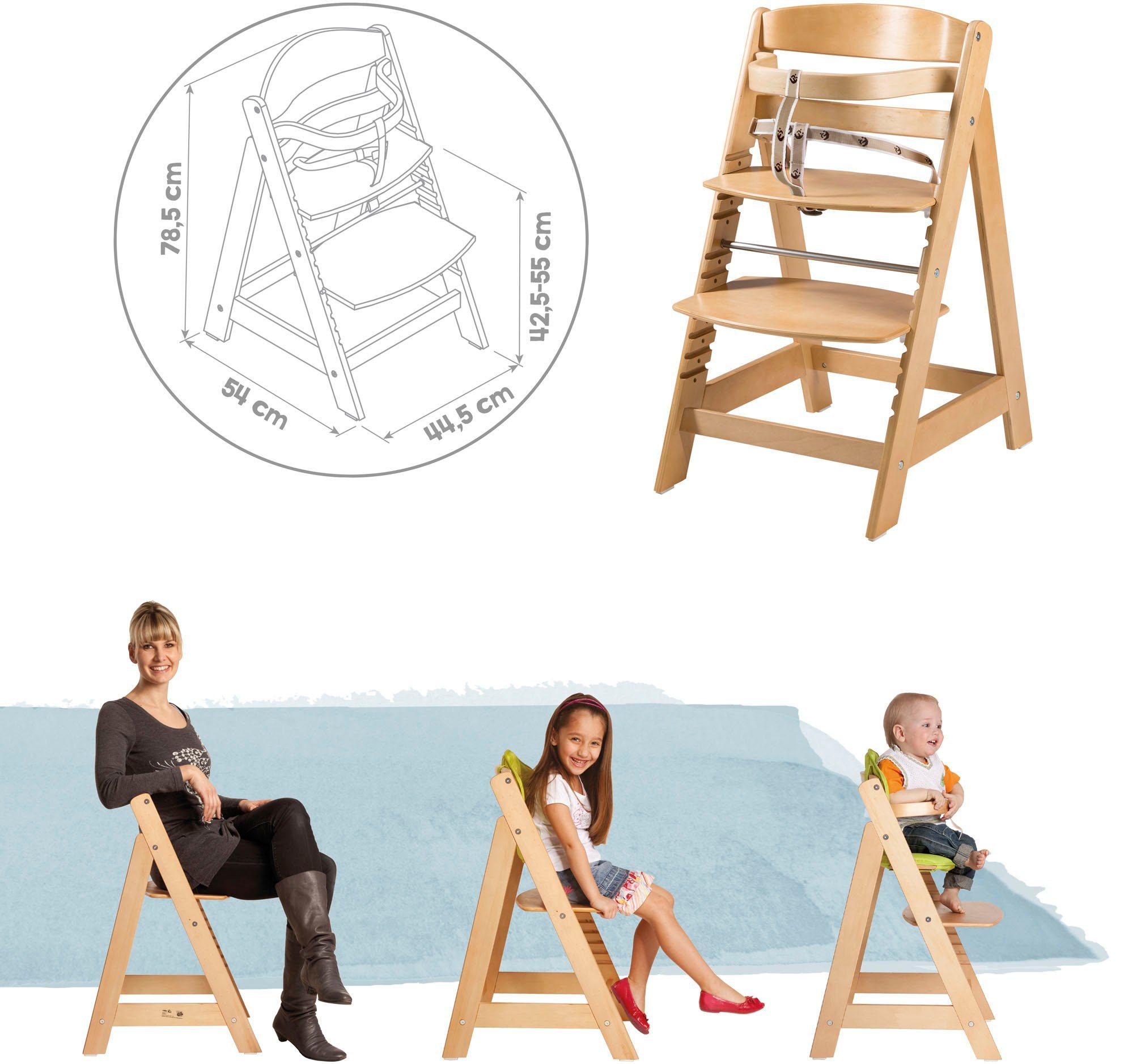 Roba® Kinderstoel Meegroeistoel Sit Up Click, naturel