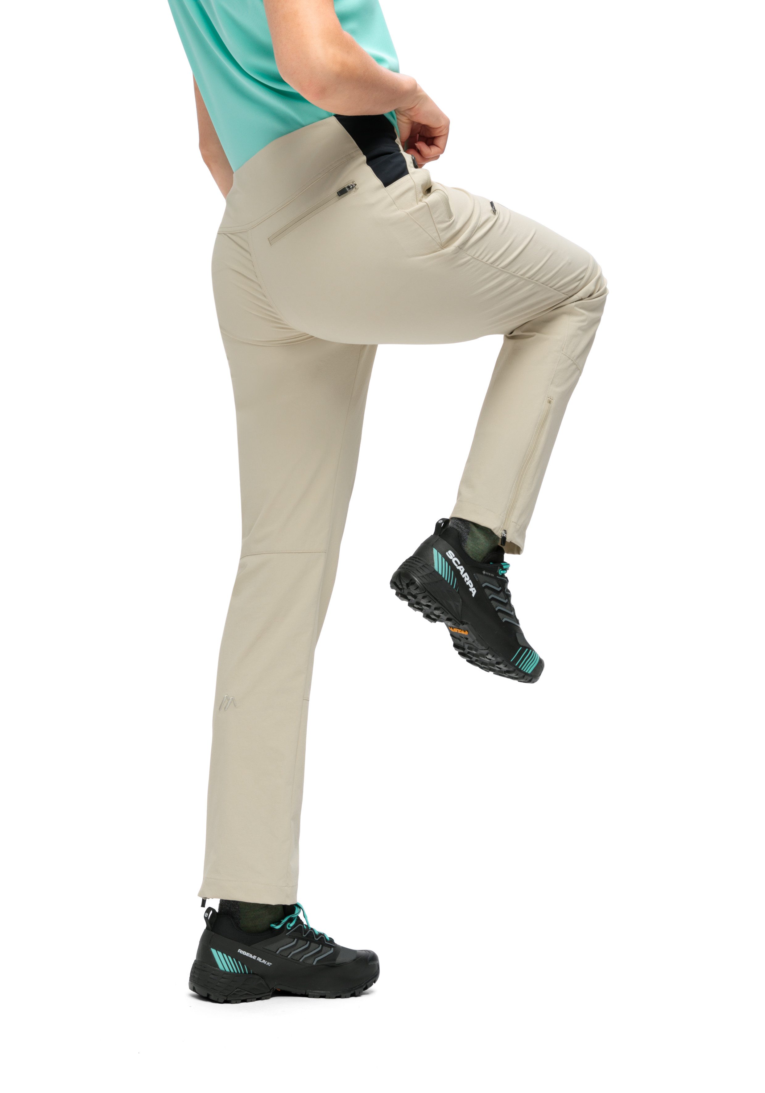 Maier Sports Outdoorbroek Inara slim Vario Dames wandelbroek, functionele broek met variabele tailleband en 4 zakken, slim fit