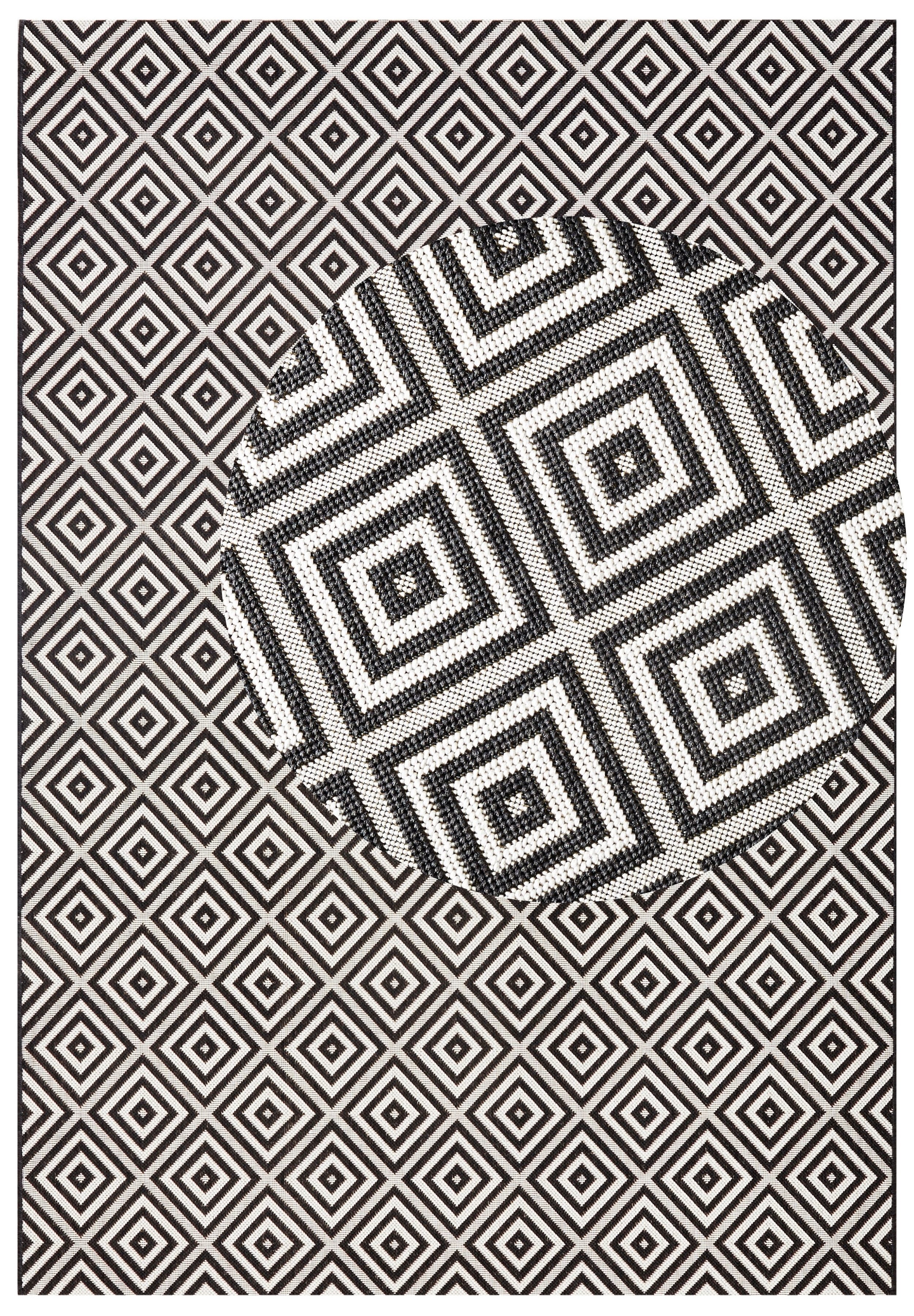 NORTHRUGS Vloerkleed Geruit Binnen- en buitengebruik, loper, weerbestendig, ruit, balkon, tuin, gang