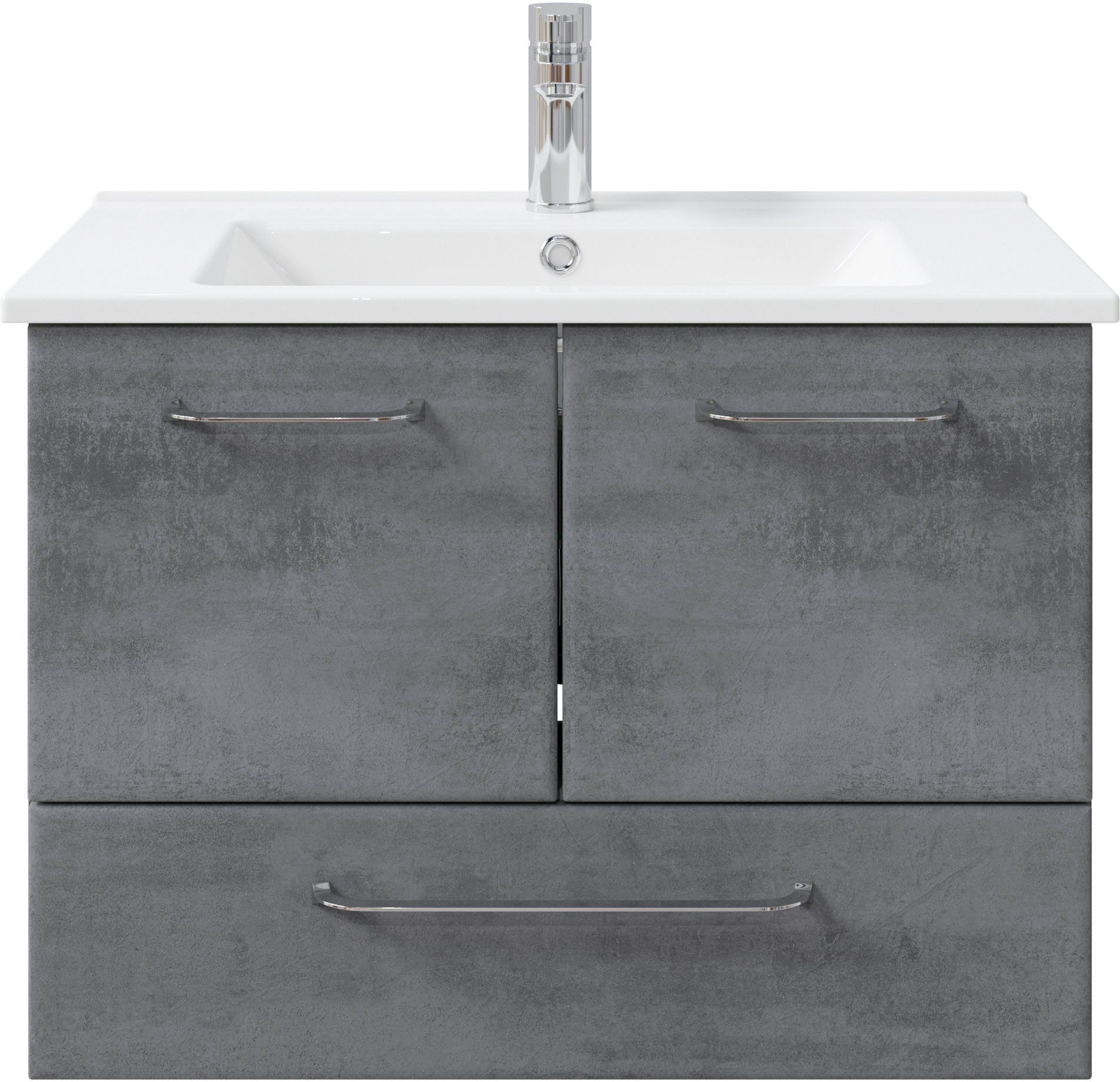 Saphir Badkamerserie Quickset 945 keramieken wastafelonderkast met onderkast, 75 cm breed Wastafelmeubel, 2 deuren, 1 lade, inclusief deurdemper, wastafelonderkast set (1 stuk)