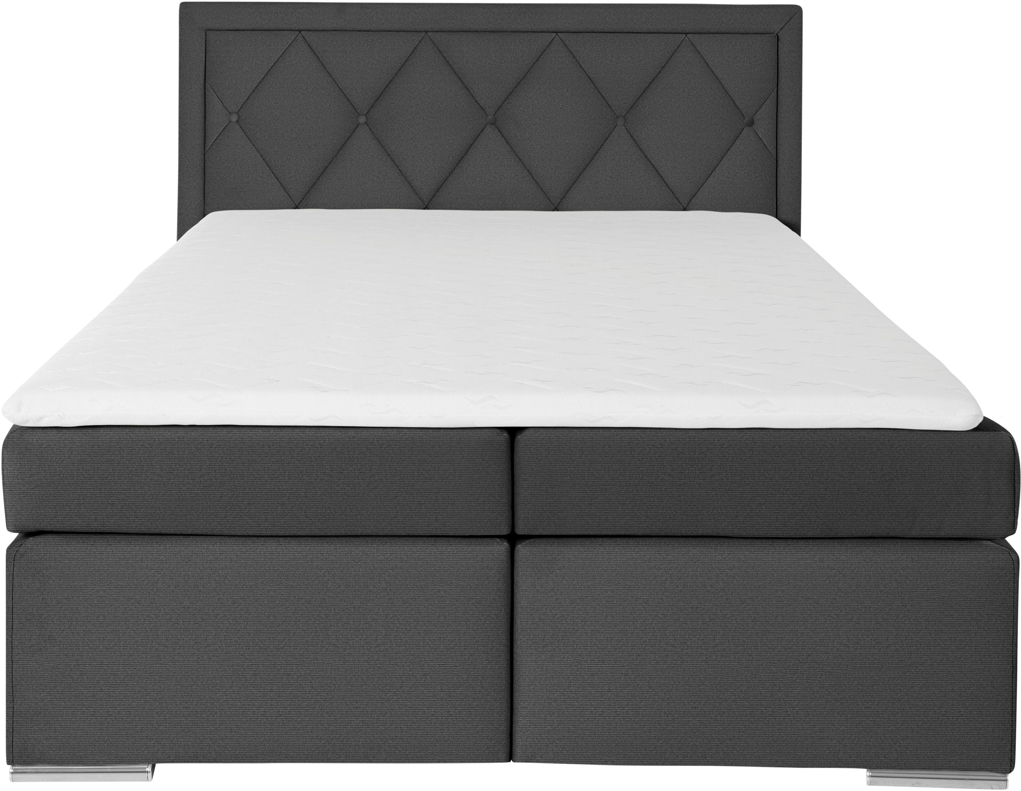Leonique Boxspring Alfie, bestseller, optioneel met bedlade met capitonnage in het hoofdbord, h2, h3 en h4 ter keuze