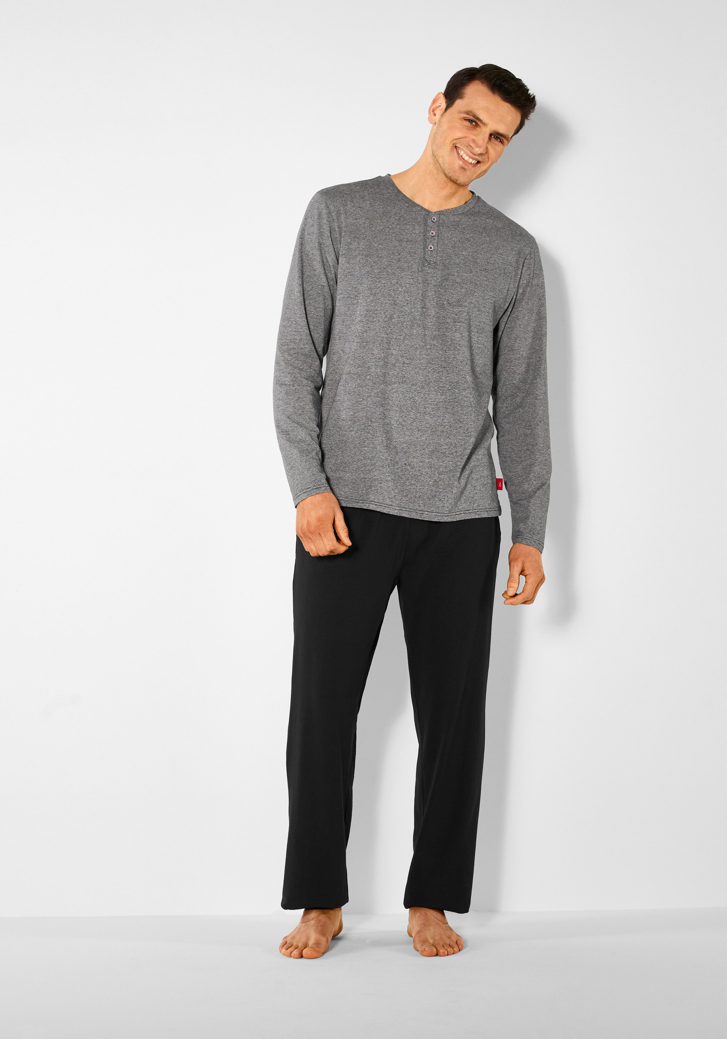 s.Oliver RED LABEL Beachwear Pyjama Pyjama met knopenrij (2-delig, 1 stuk)