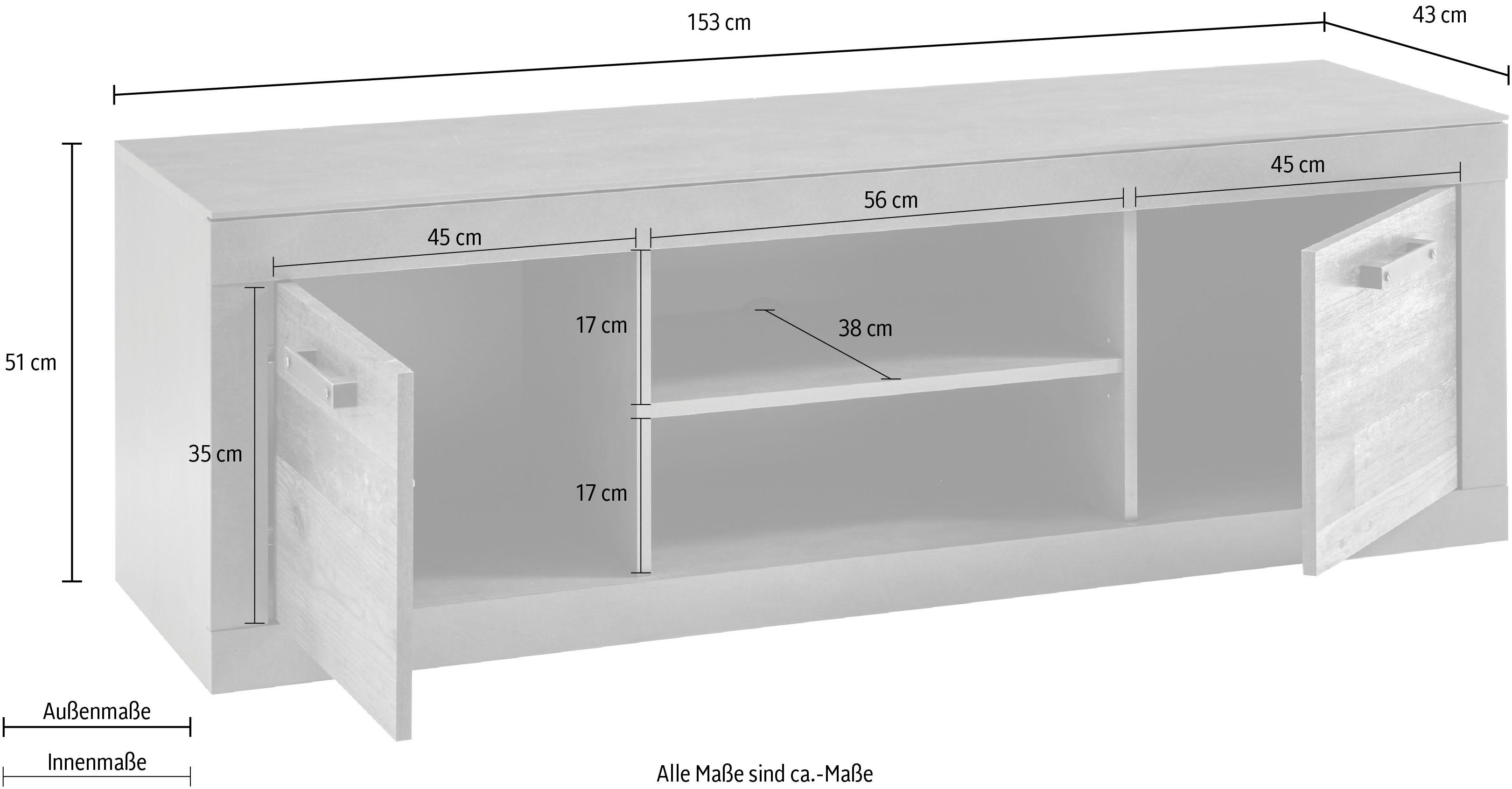 Home affaire Tv-meubel Brooklyn Breedte ca. 153 cm