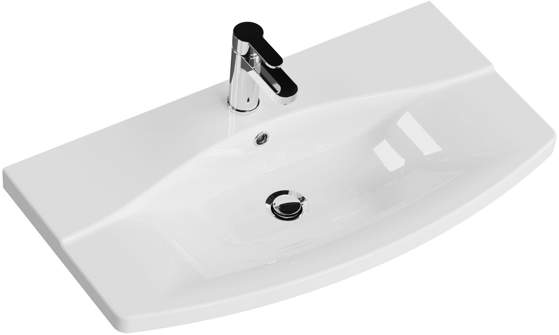 Saphir Wastafelonderkast Serie 4010 keramische wastafel met onderkast, 84 cm breed