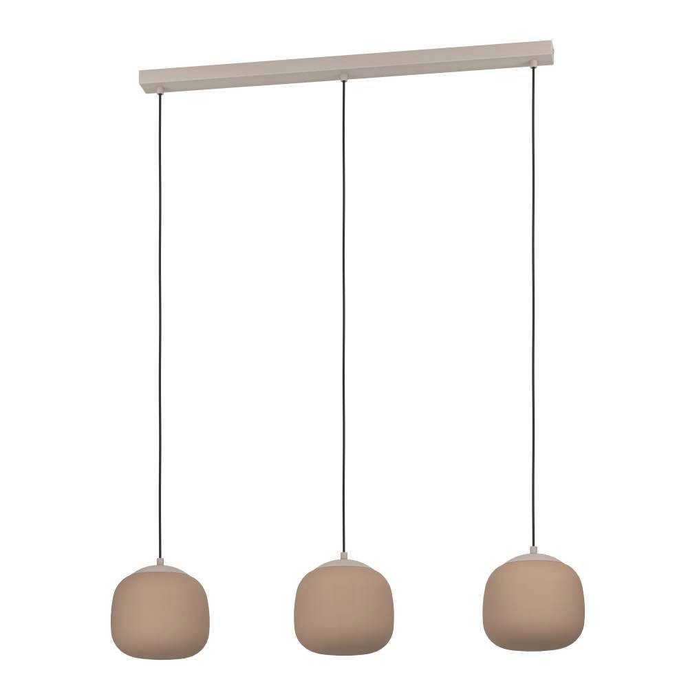 EGLO Hanglamp COMINIO Hanglamp, eetkamerlamp in zandkleur en taupe, E27, 88,5 cm (1 stuk)