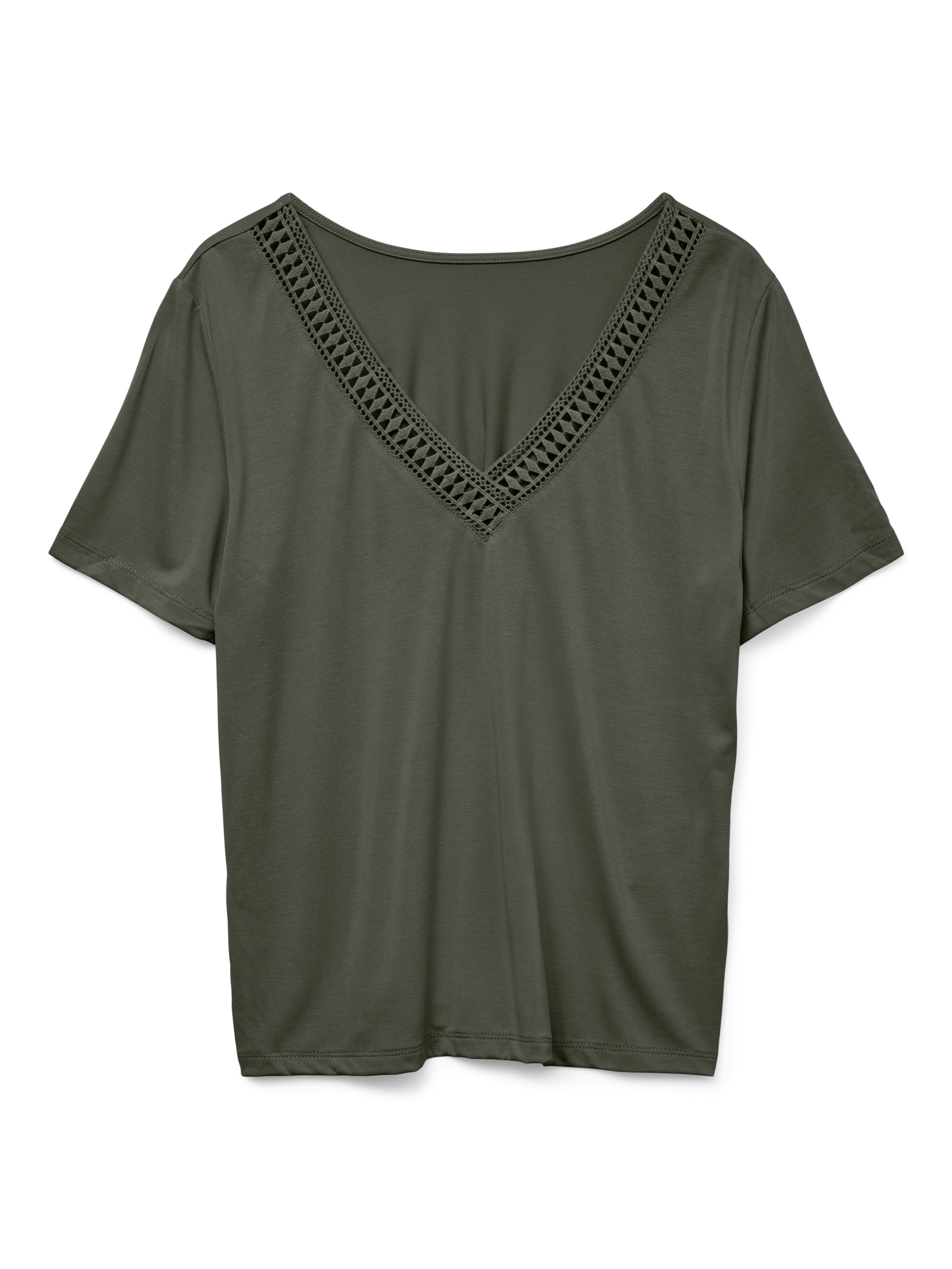 Vero Moda Shirt met korte mouwen VMSAVANNAH LACE 2-WAY SS TOP JRS
