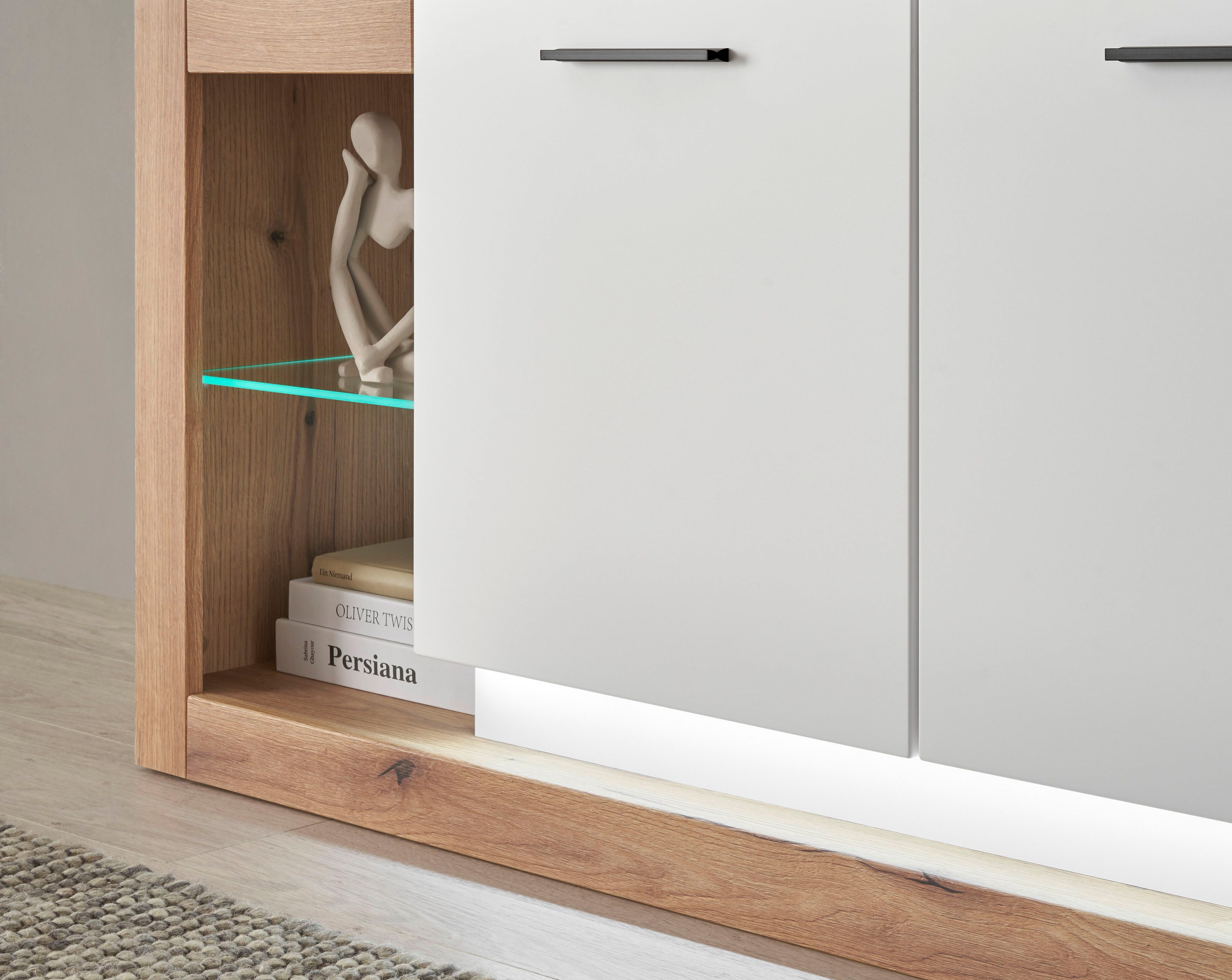 INOSIGN Tv-meubel Brixen, moderne TV-kast, commode in eik Evoke decor met wit Metalen grepen, voldoende opbergruimte, veelzijdig toepasbaar