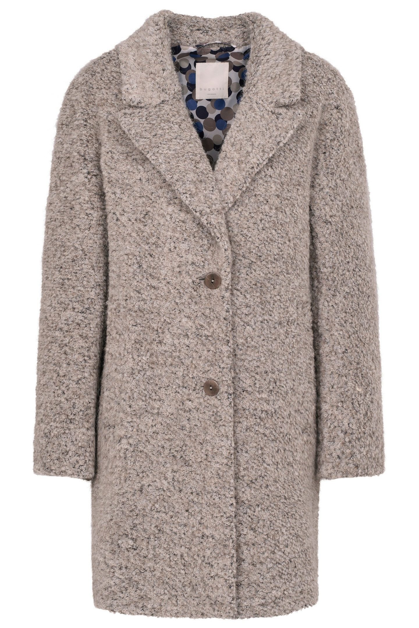 Bugatti Korte jas van moderne bouclé-stof