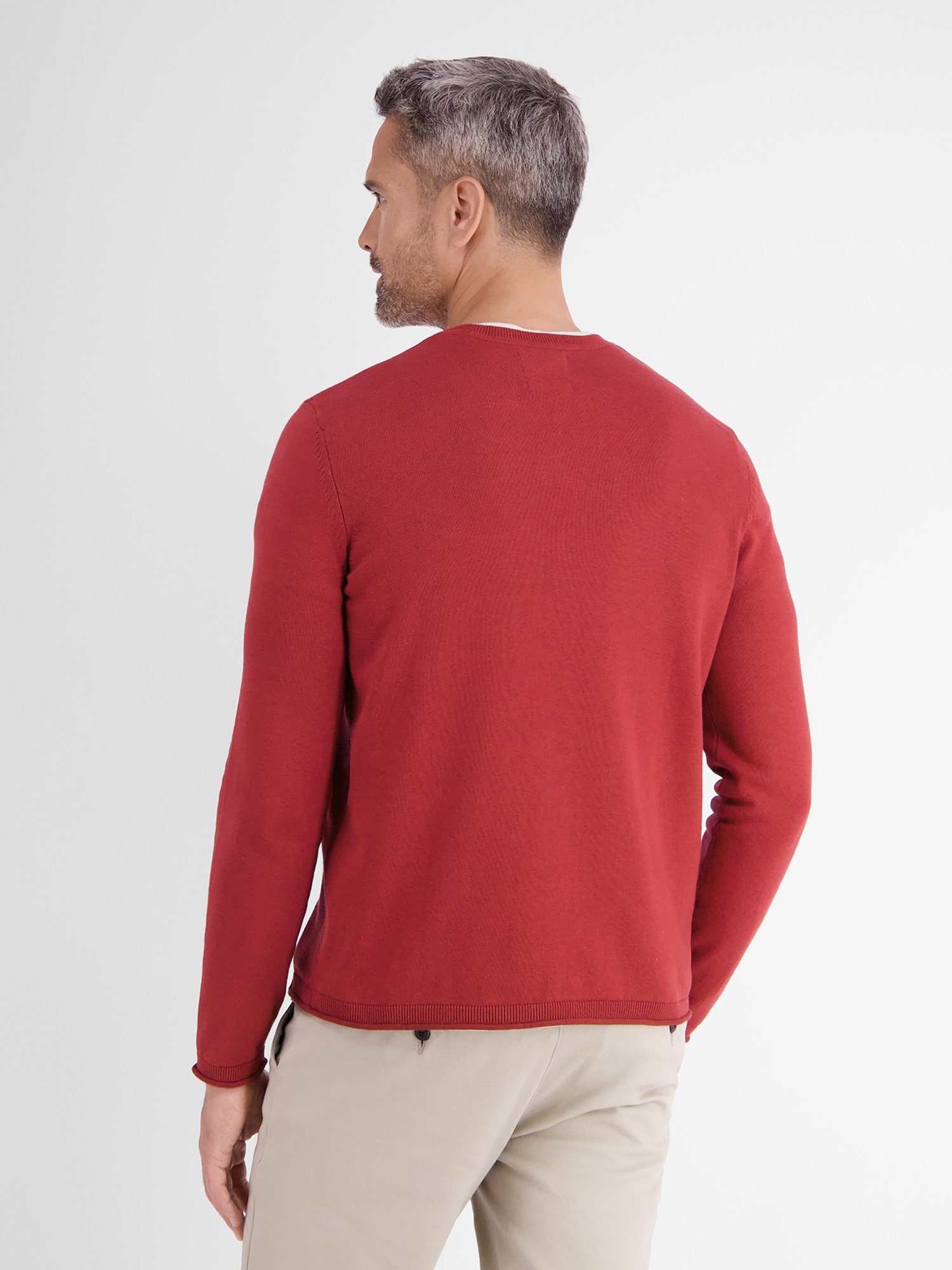 Lerros Gebreide trui LERROS ronde hals pullover, vlakbrei