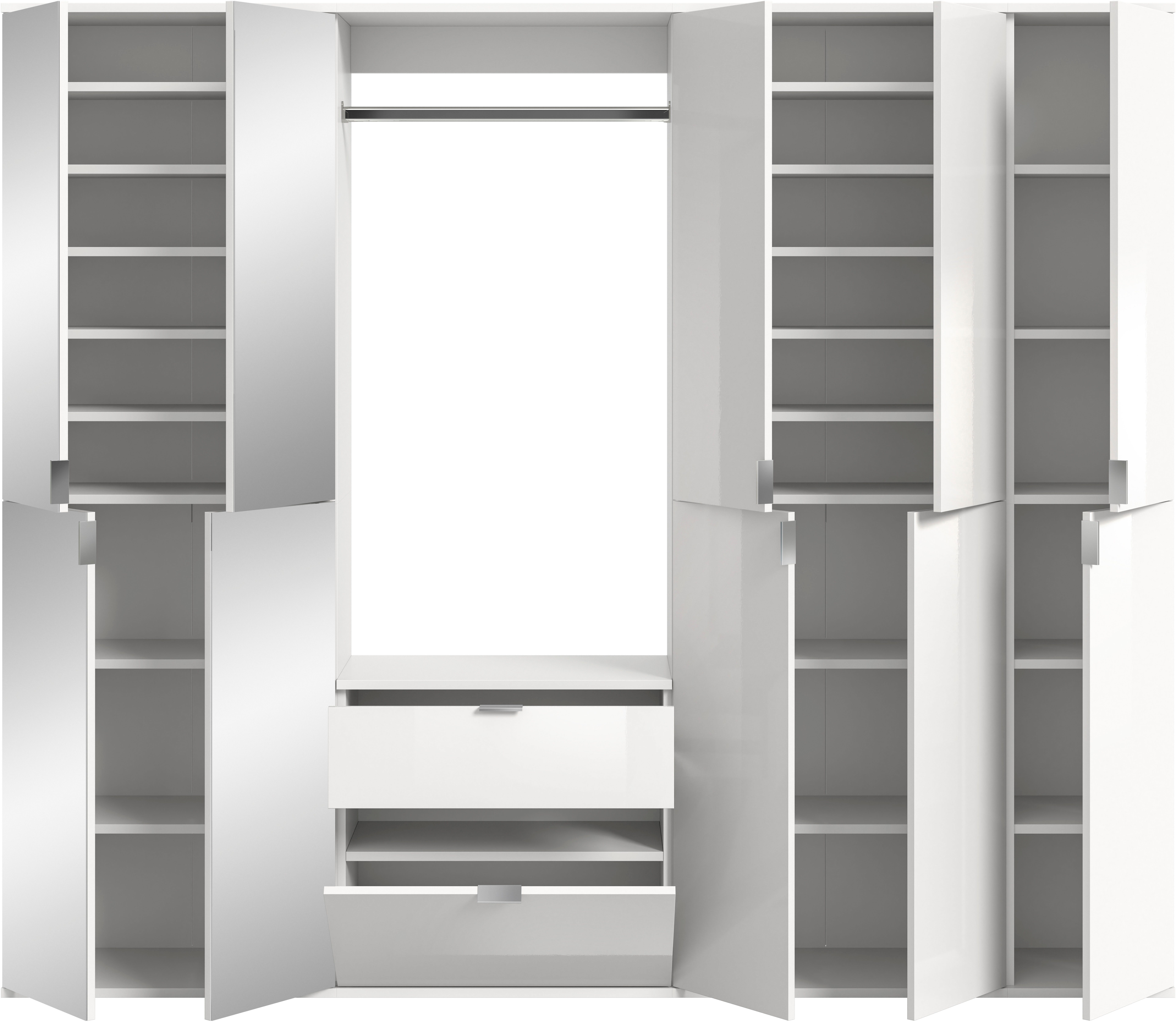 INOSIGN Halmeubelset Trondheim, Breedte 213 cm, 6-delig, bestaande uit: 3x garderobekast, 1 commode, 1 kledingstang, 1 legplank (set, 5-delig)
