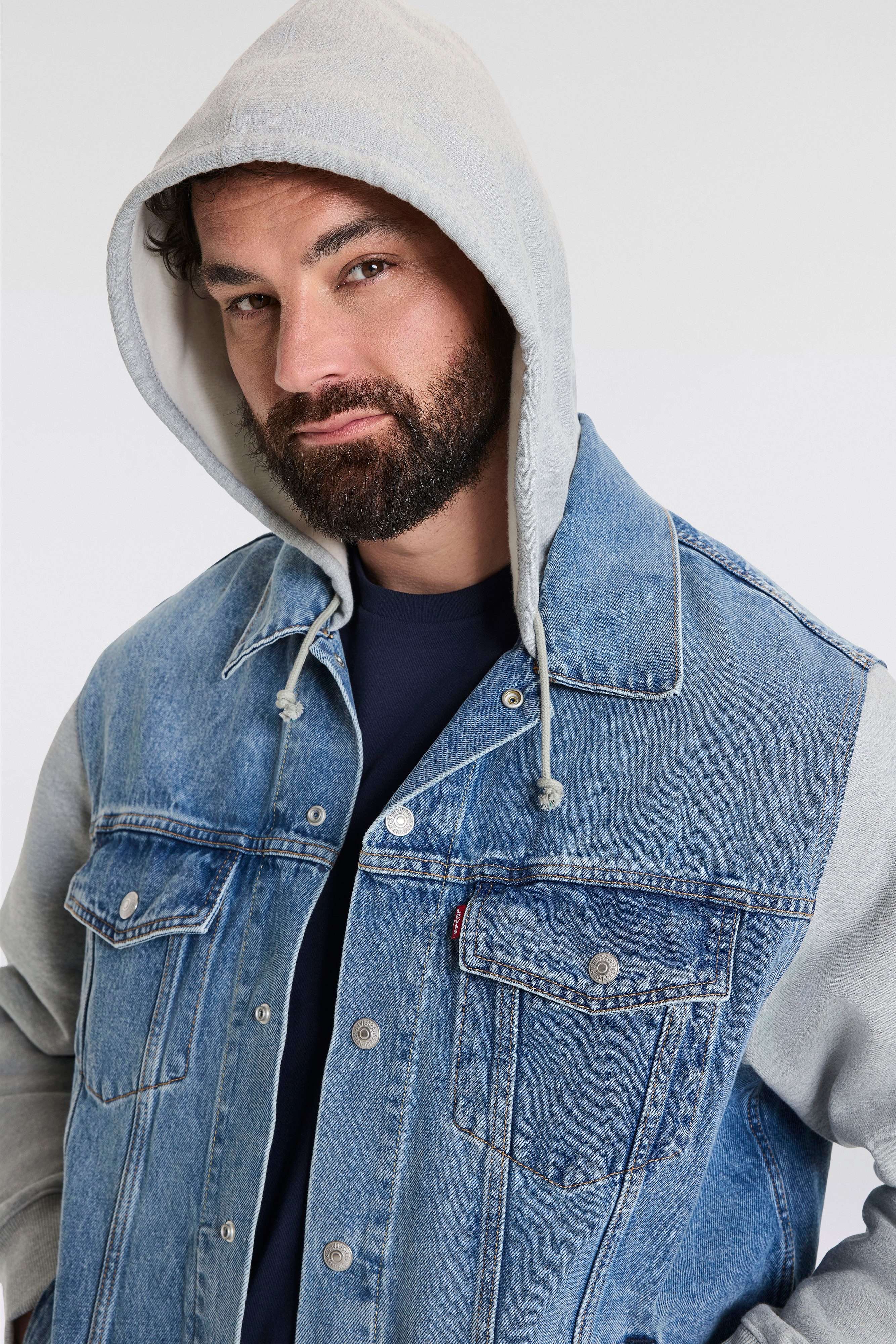 Levi's® Plus Hybride jas met sweat capuchon en mouwen