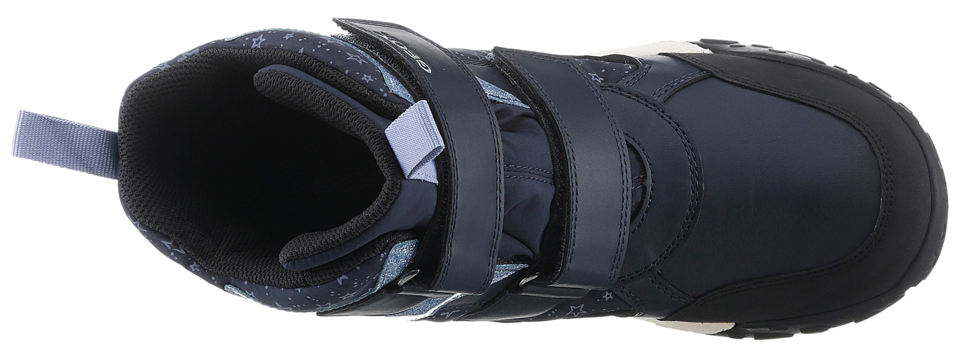 Geox Winterlaarzen J TREKKYUP GIRL B ABX Klittenbandlaarzen, sneeuwlaarzen, winterlaarzen met metallic look