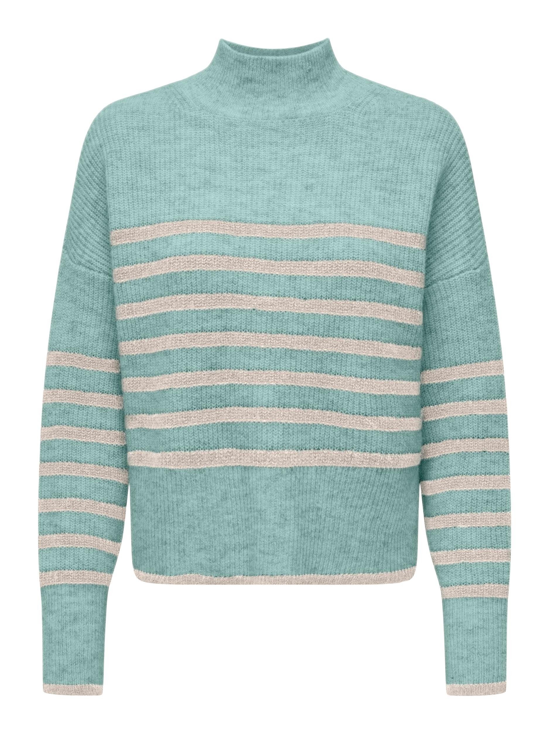 Only Gebreide trui ONLFRIDI LIFE LS STRIPE HIGH NECK KNT
