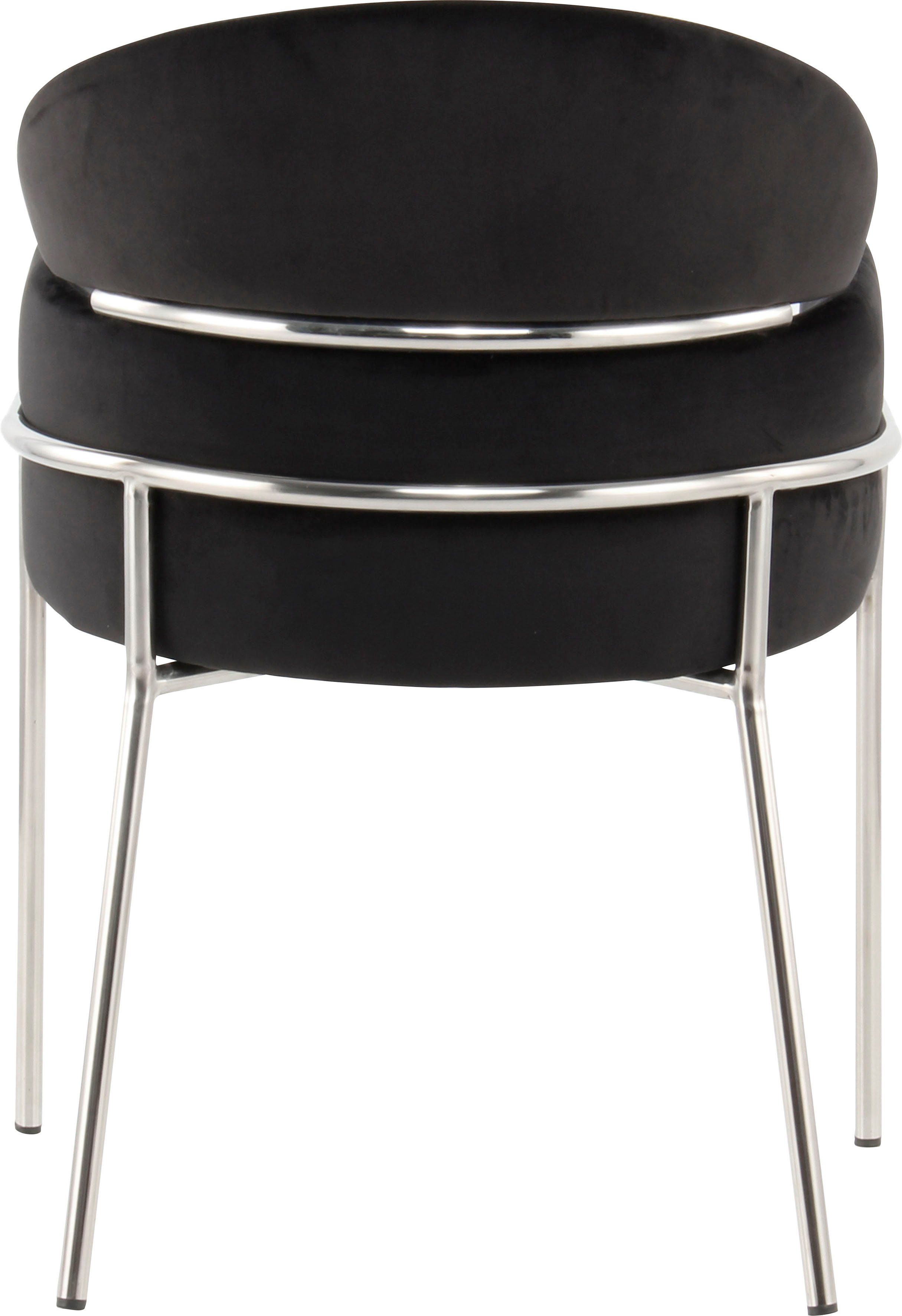 Kayoom Stoel Corey 125, comfortabele stoel, trendy retro-look fluweelzachte bekleding, onderhoudsvriendelijk, zeer gezellig, trendy retro-look (1 stuk)