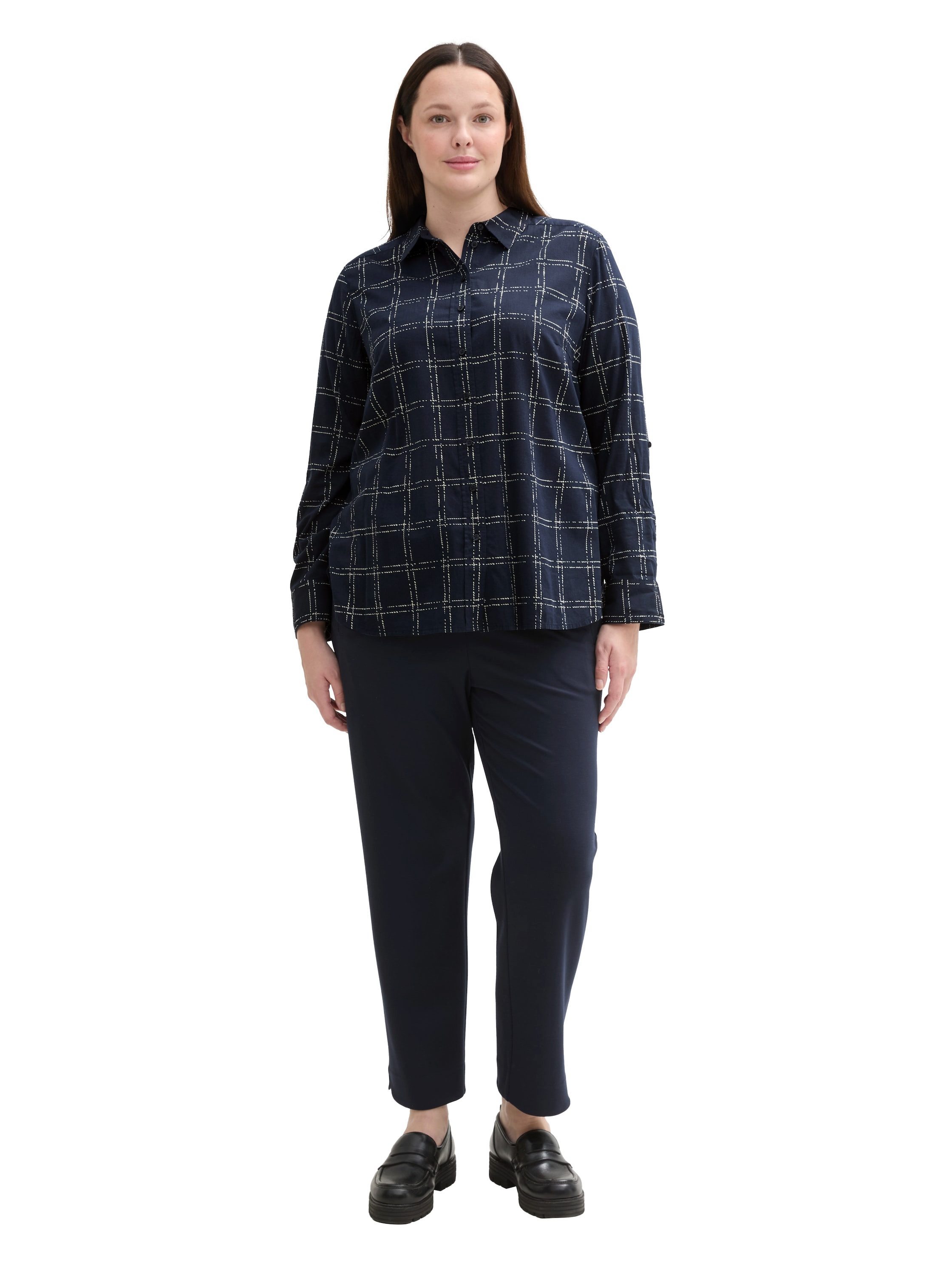 TOM TAILOR MY TRUE ME Blouse met lange mouwen geruit met grafisch patroon