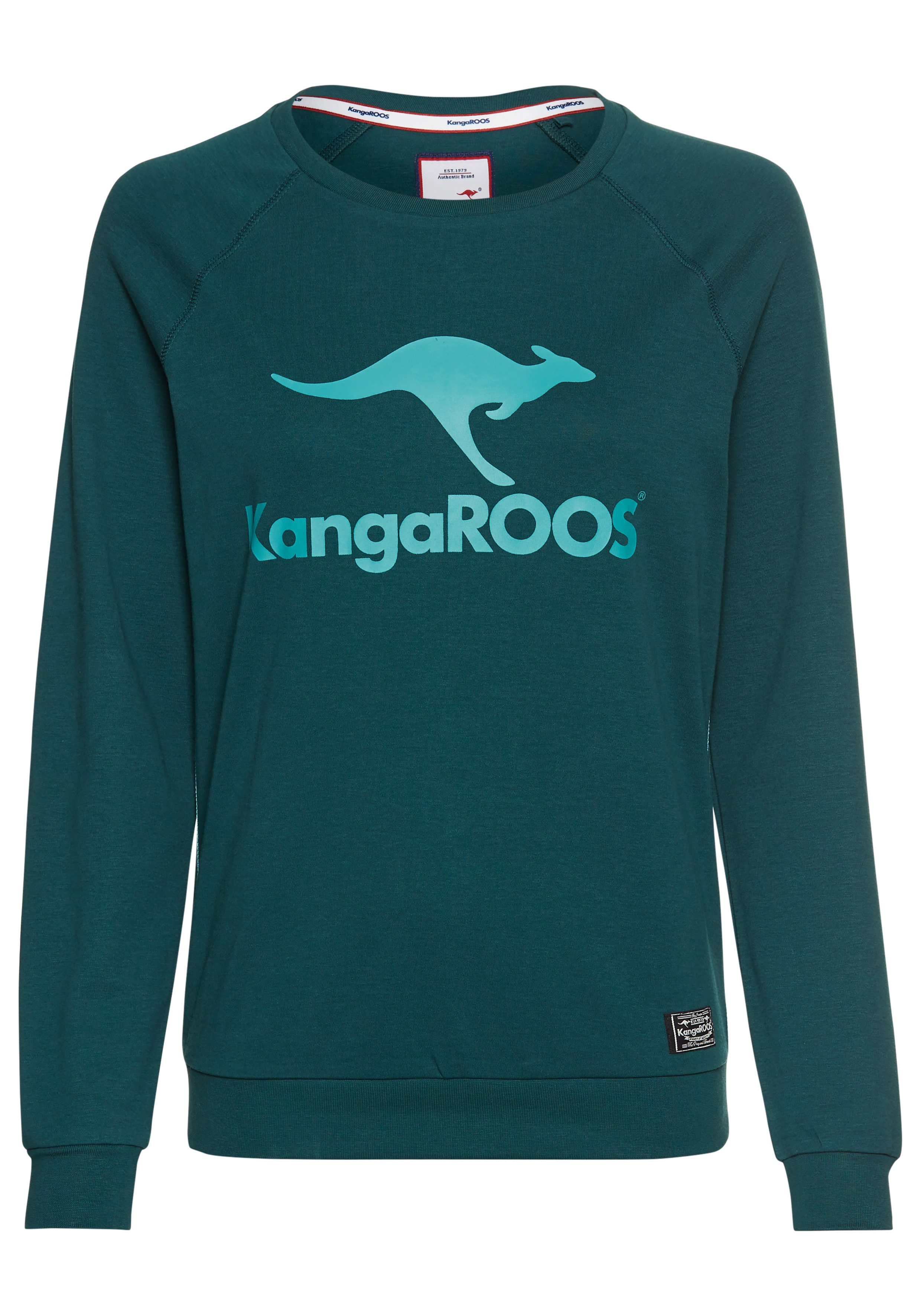 KangaROOS Sweatshirt Lange mouwen, figuurvolgende snit, met print, ronde hals