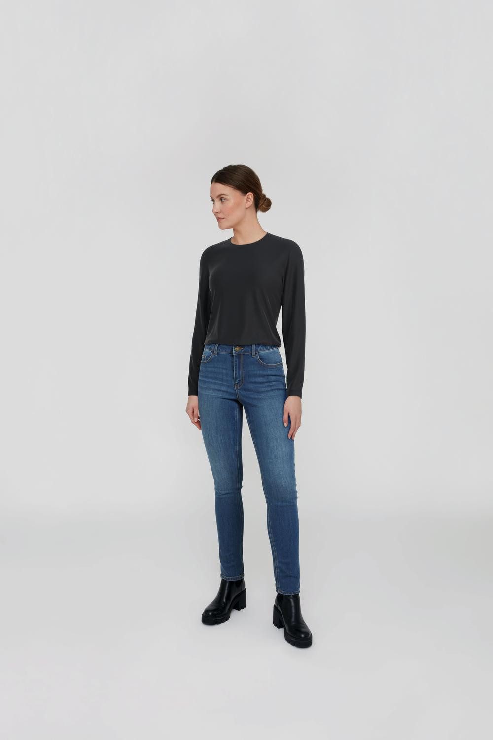 Vila Shirt met lange mouwen VIALEXIA O-NECK L S TOP NOOS
