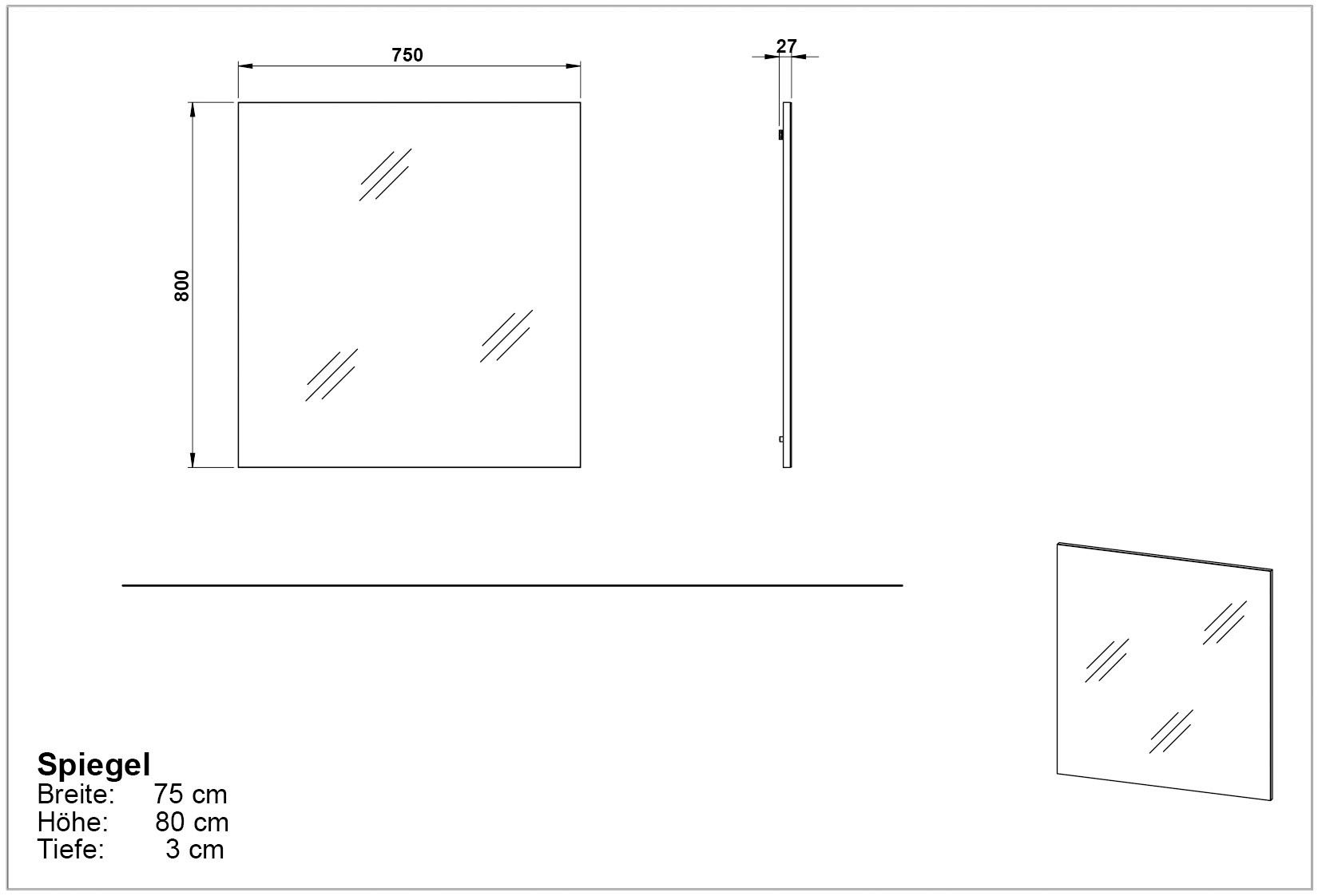 GERMANIA Halmeubelset Stanton Garderobe-set bestaande uit 1 schoenenkast, 1 spiegel en 1 paneel (3-delig)