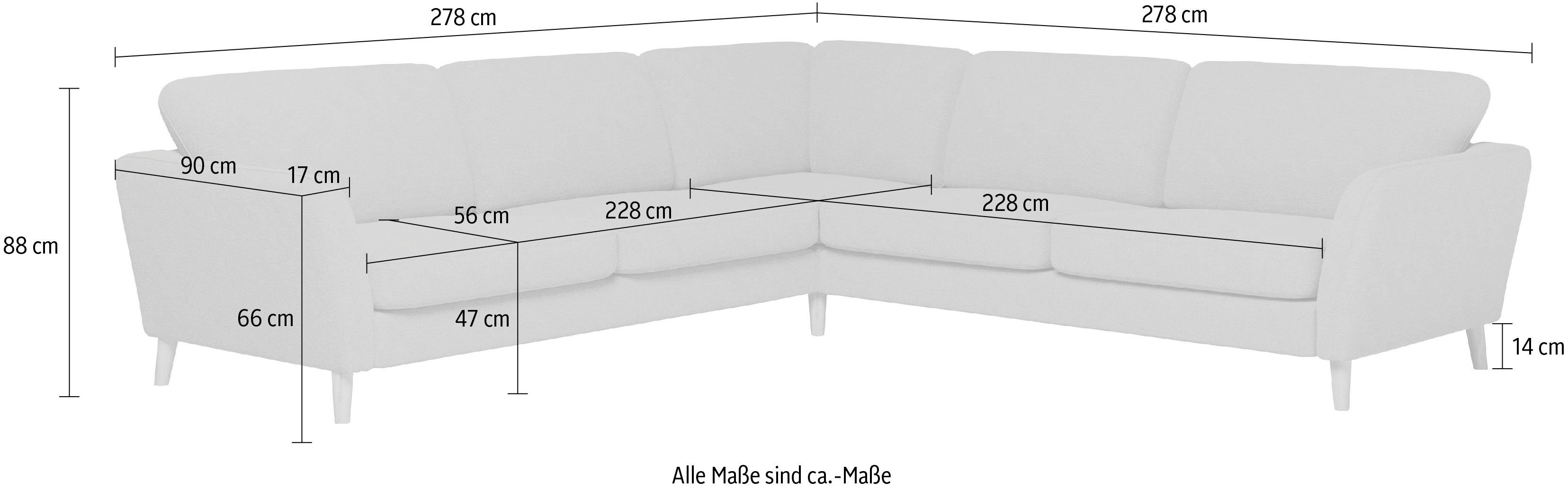 Home affaire Hoekbank MARSEILLE 278/278 cm, L-vorm, geweven stof, vlakke weefsel, viltlook
