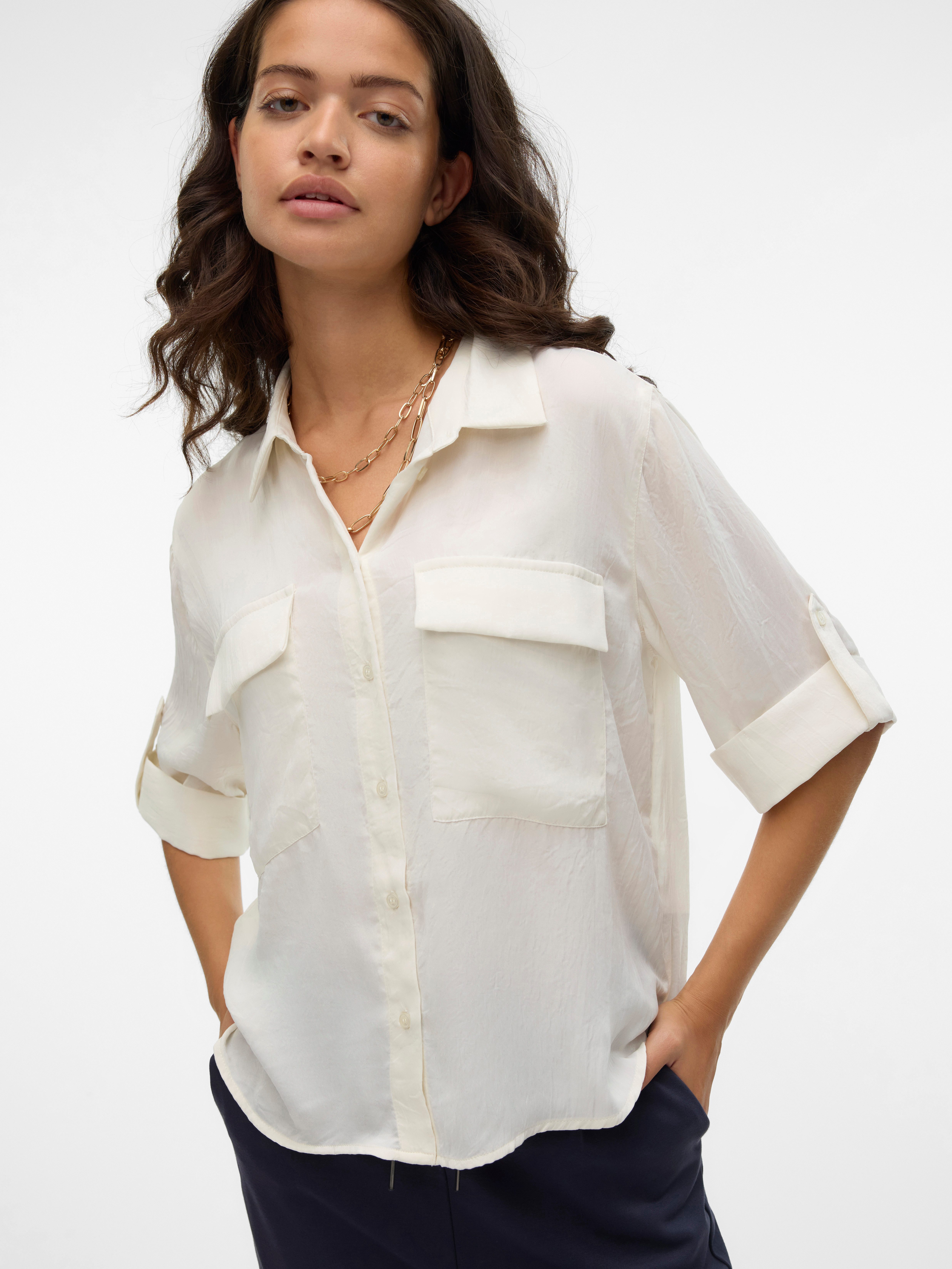 Vero Moda Blouse met korte mouwen VMFABIANA 3/4 SHIRT VMA NOOS